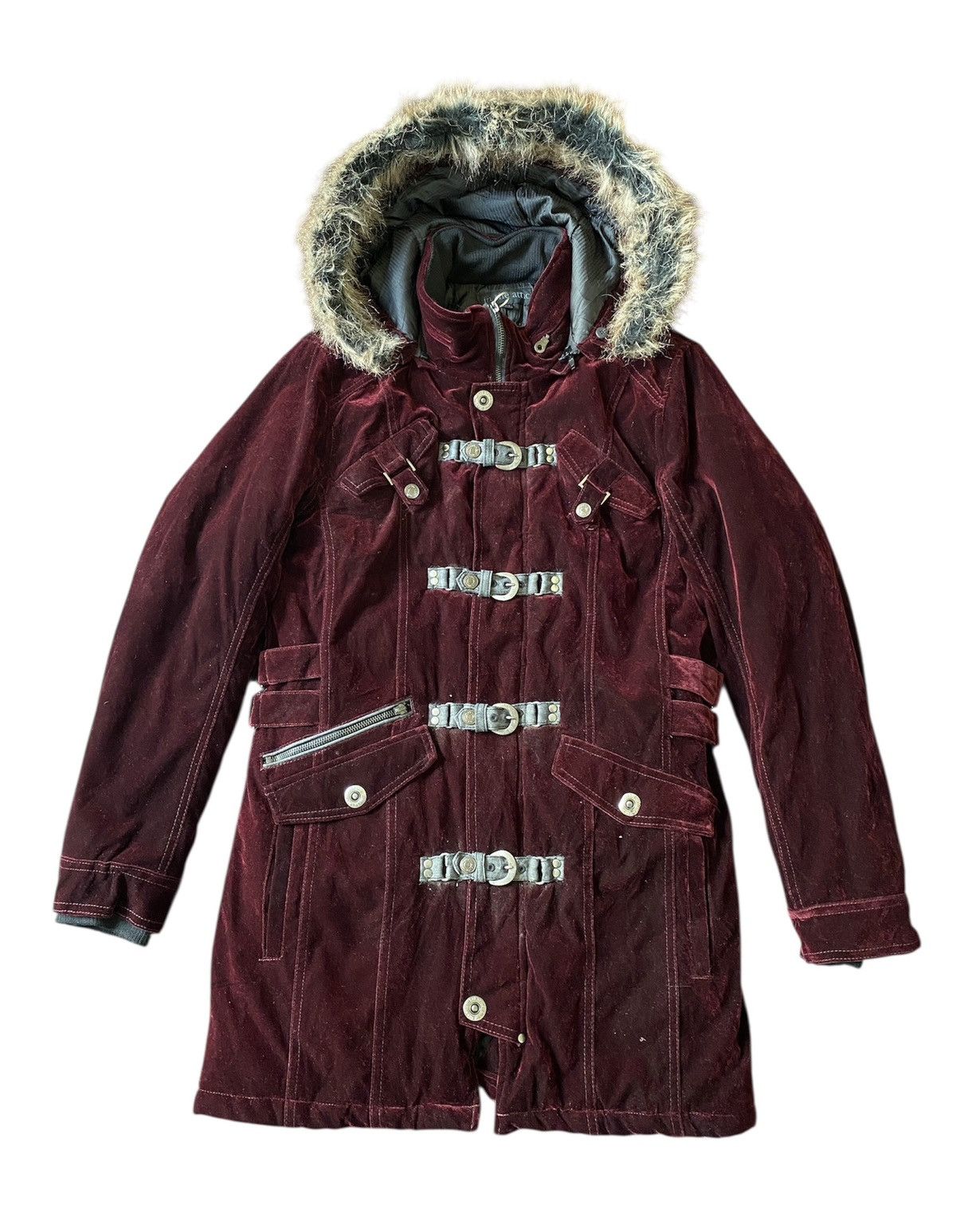In The Attic In The Attic Red Velvet Shiny Fur Hoodie Jacket Size US M / EU 48-50 / 2 - 1 Thumbnail