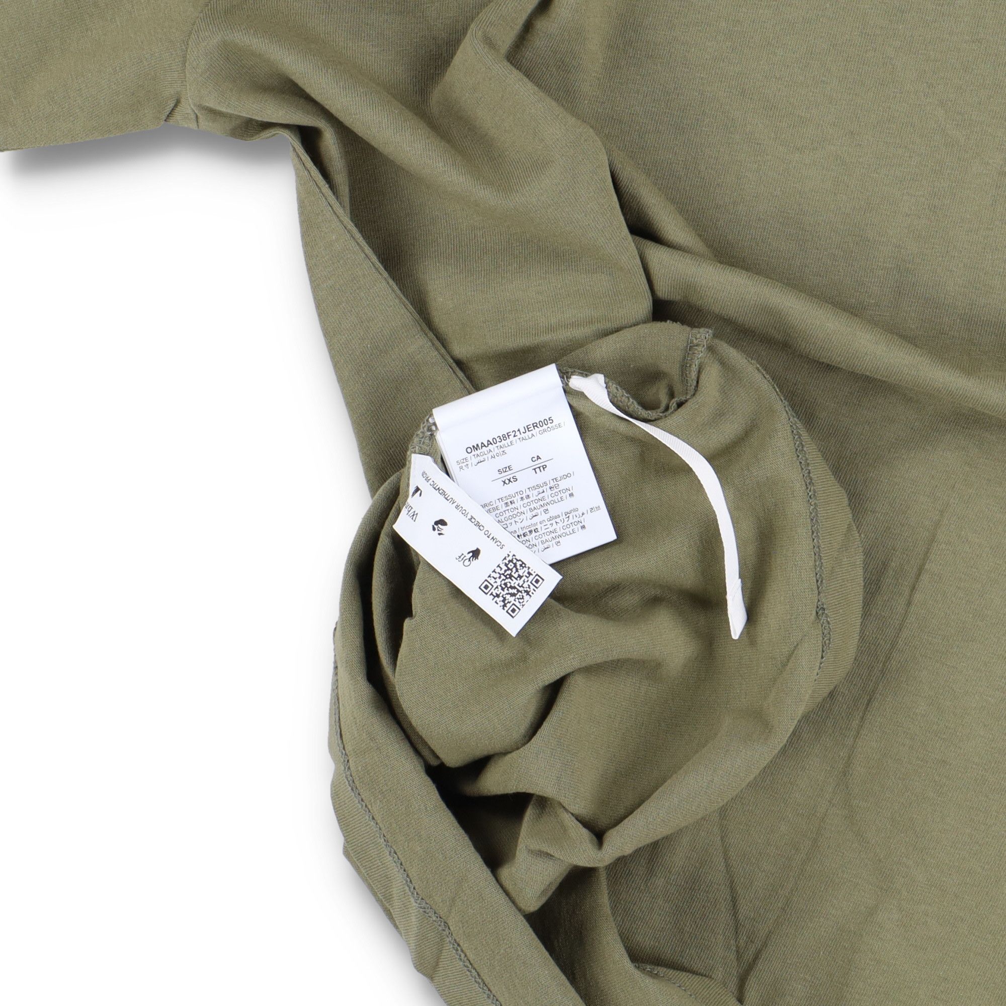 Off-White Green Caravaggio Boy Oversized T-Shirt Size US XXS / EU 40 - 6 Thumbnail
