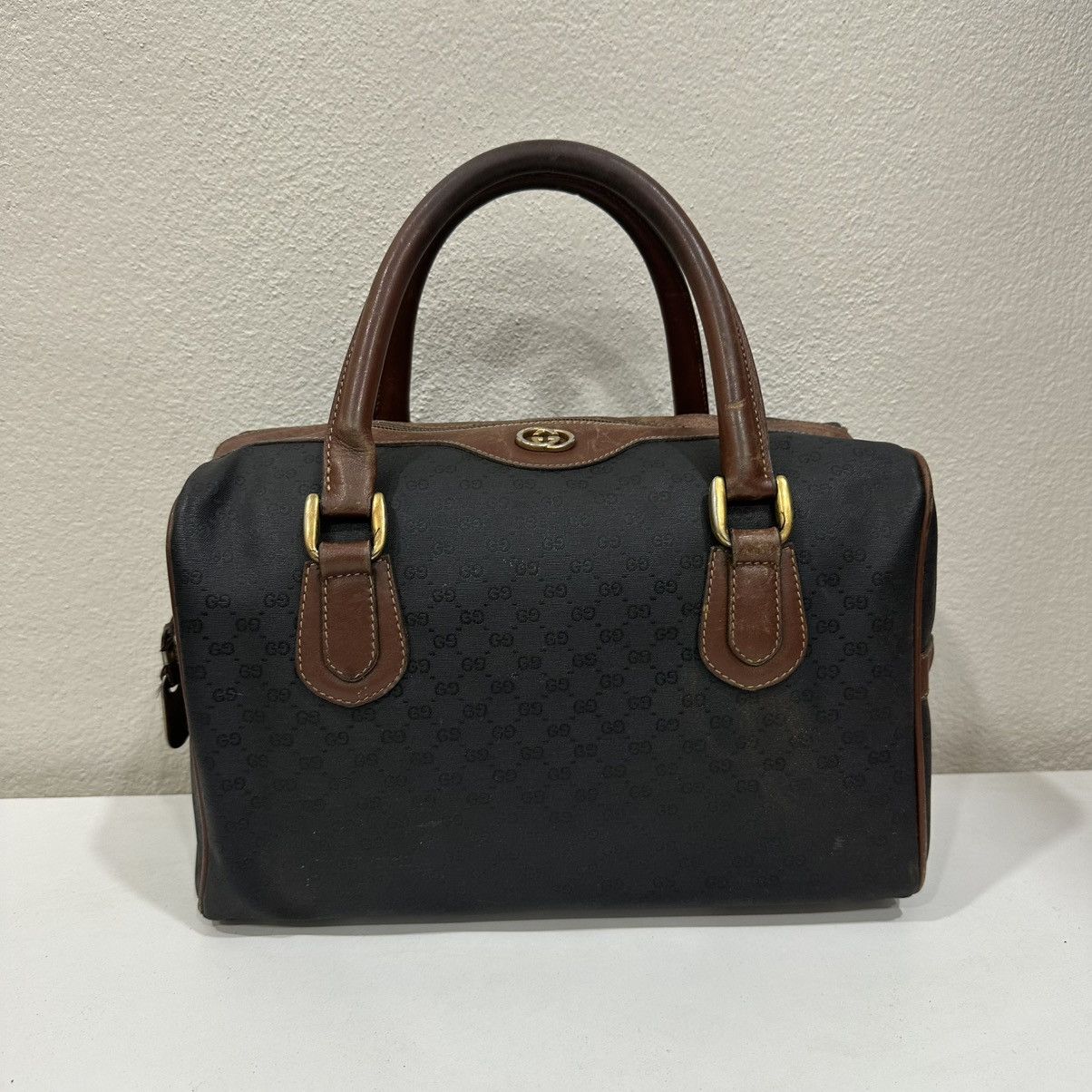 Gucci ‼️LASTDROP‼️ VINTAGE GUCCI GG MONOGRAM CANVAS BOSTON BAG Size ONE SIZE - 3 Thumbnail