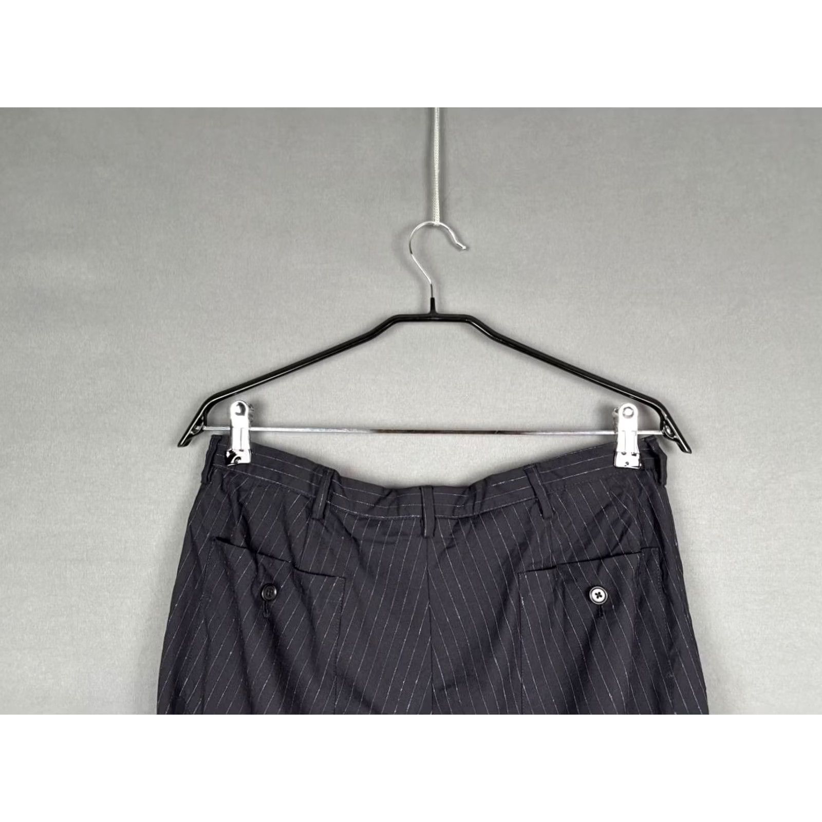 Romeo Gigli Romeo Gigli Pants Womens Size 36 Black Striped Bemberg Cupro Casual Straight Leg Size 34" / US 12 / IT 48 - 7 Thumbnail