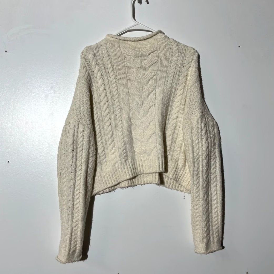 Anthropologie Anthropologie Pilcro Cream Cable Knit Mock Neck Cropped Sweater Women’s Small Shirt Pullover Women Size S / US 4 / IT 40 - 5 Thumbnail