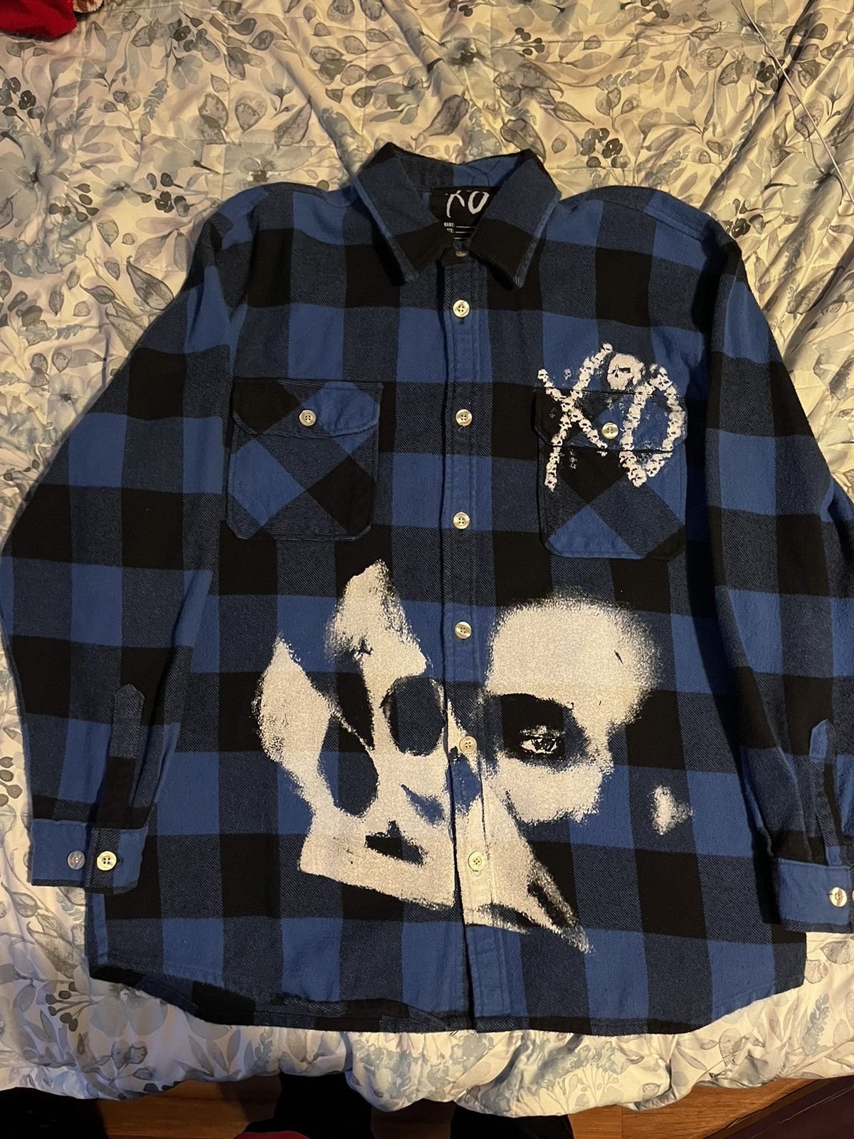 image of The Weeknd Thursday Flannel in Blue, Men's (Size 2XL)