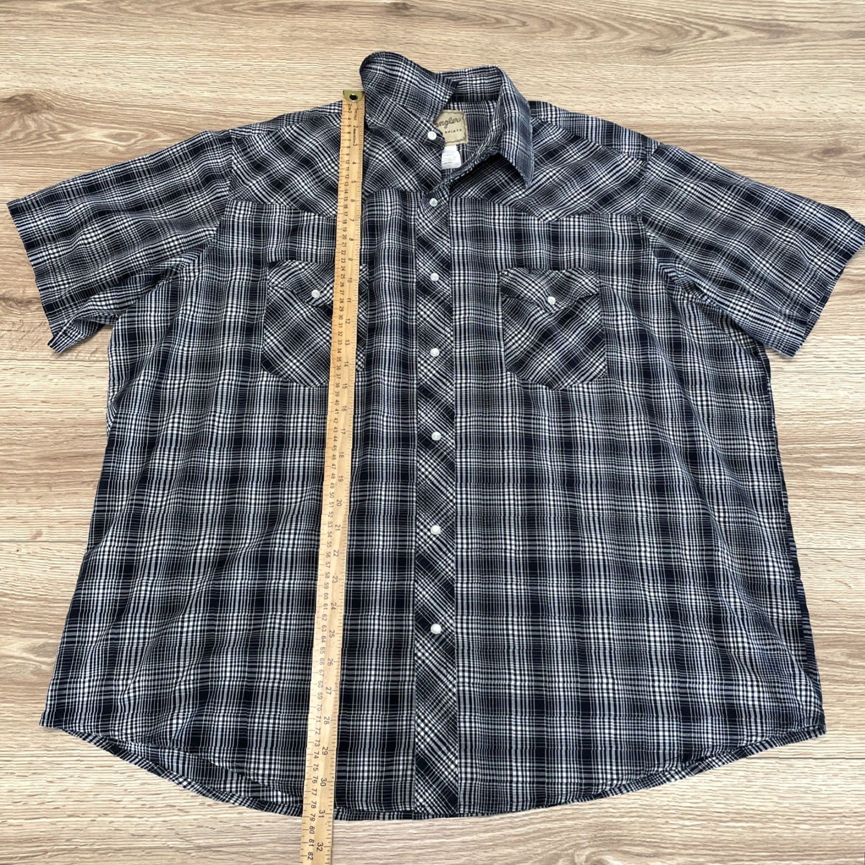 Wrangler VINTAGE Wrangler Western Shirt Men 2XL Short Sleeve Plaid Black Button-Up Western Men Size US XXL / EU 58 / 5 - 3 Thumbnail