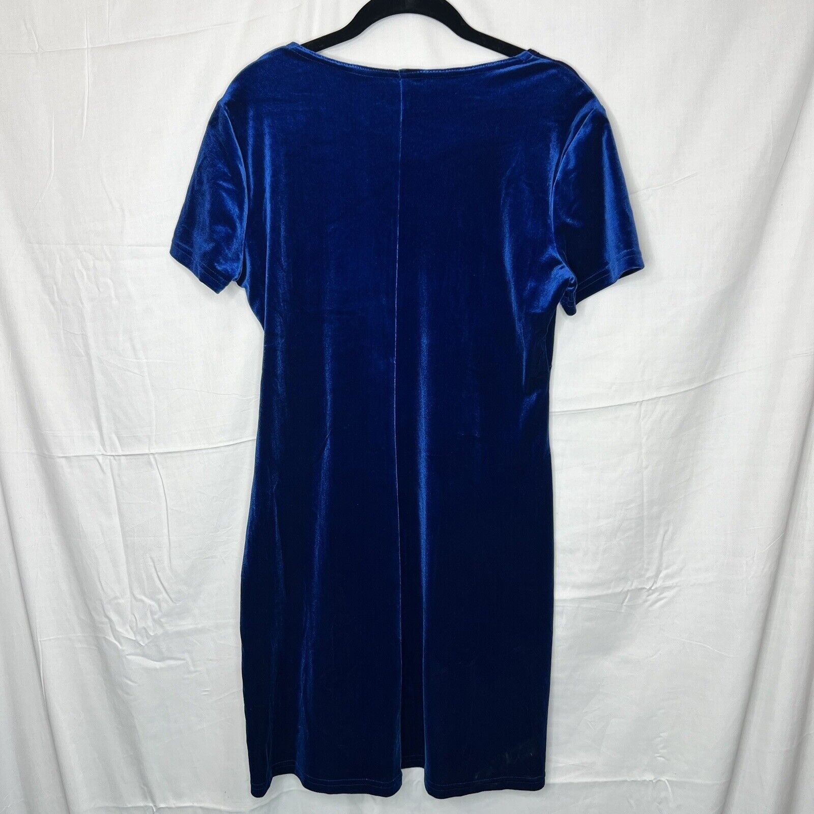 Vintage Vintage Kathie Lee Blue Velvet Mini Dress Medium Short Sleev Size M / US 6-8 / IT 42-44 - 4 Thumbnail