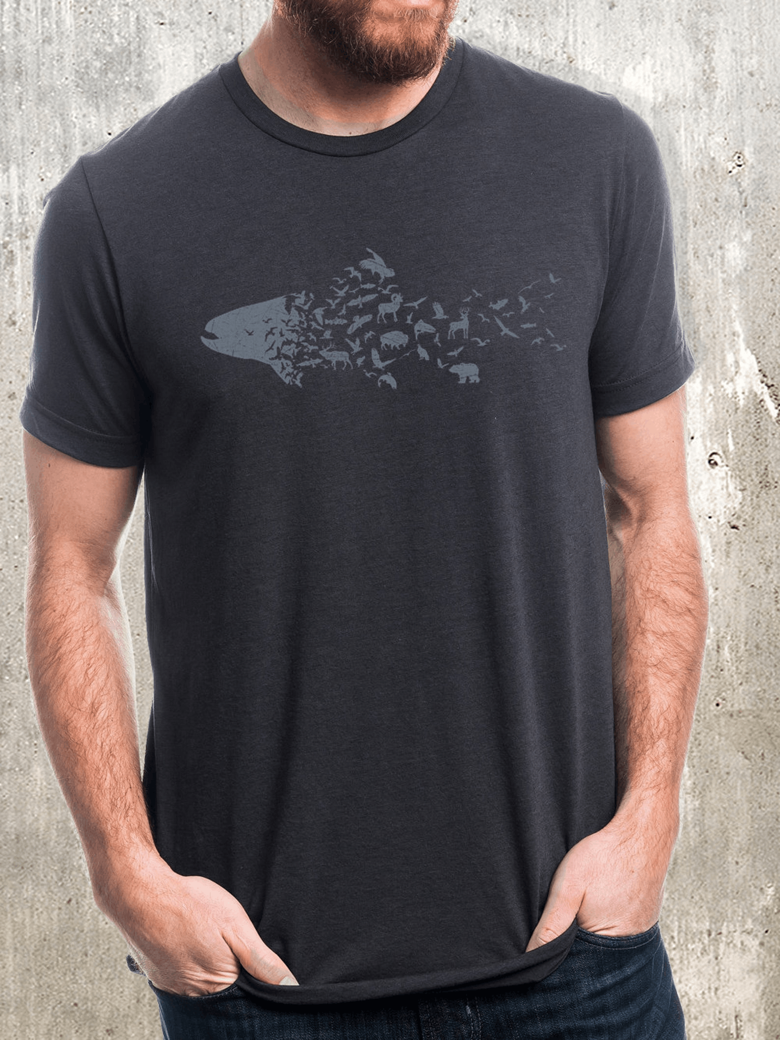 Designer × Vintage Men's Fishing T-Shirt – "Wild" Graphic Tee for Fishermen Size US M / EU 48-50 / 2 - 3 Thumbnail