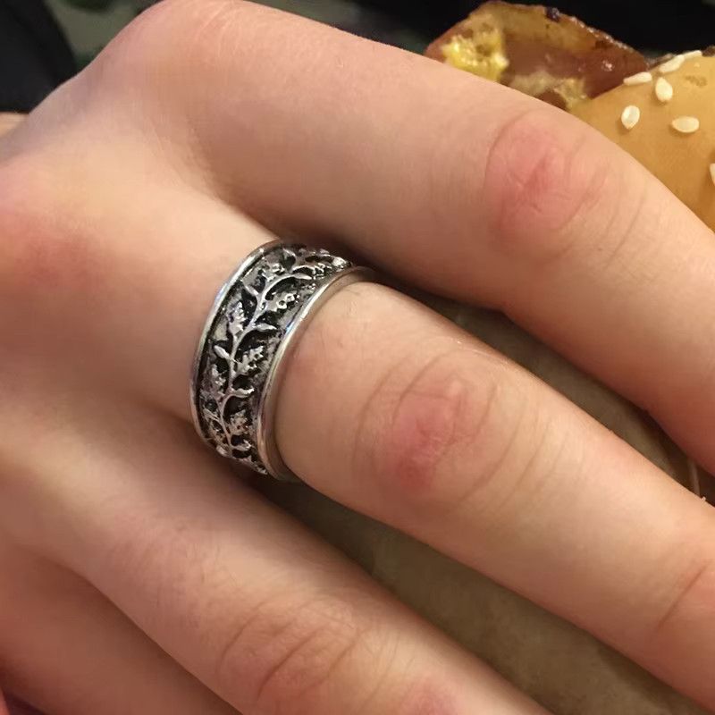 Handmade Vintage Carved Leaf Branches Ring Size ONE SIZE - 3 Thumbnail