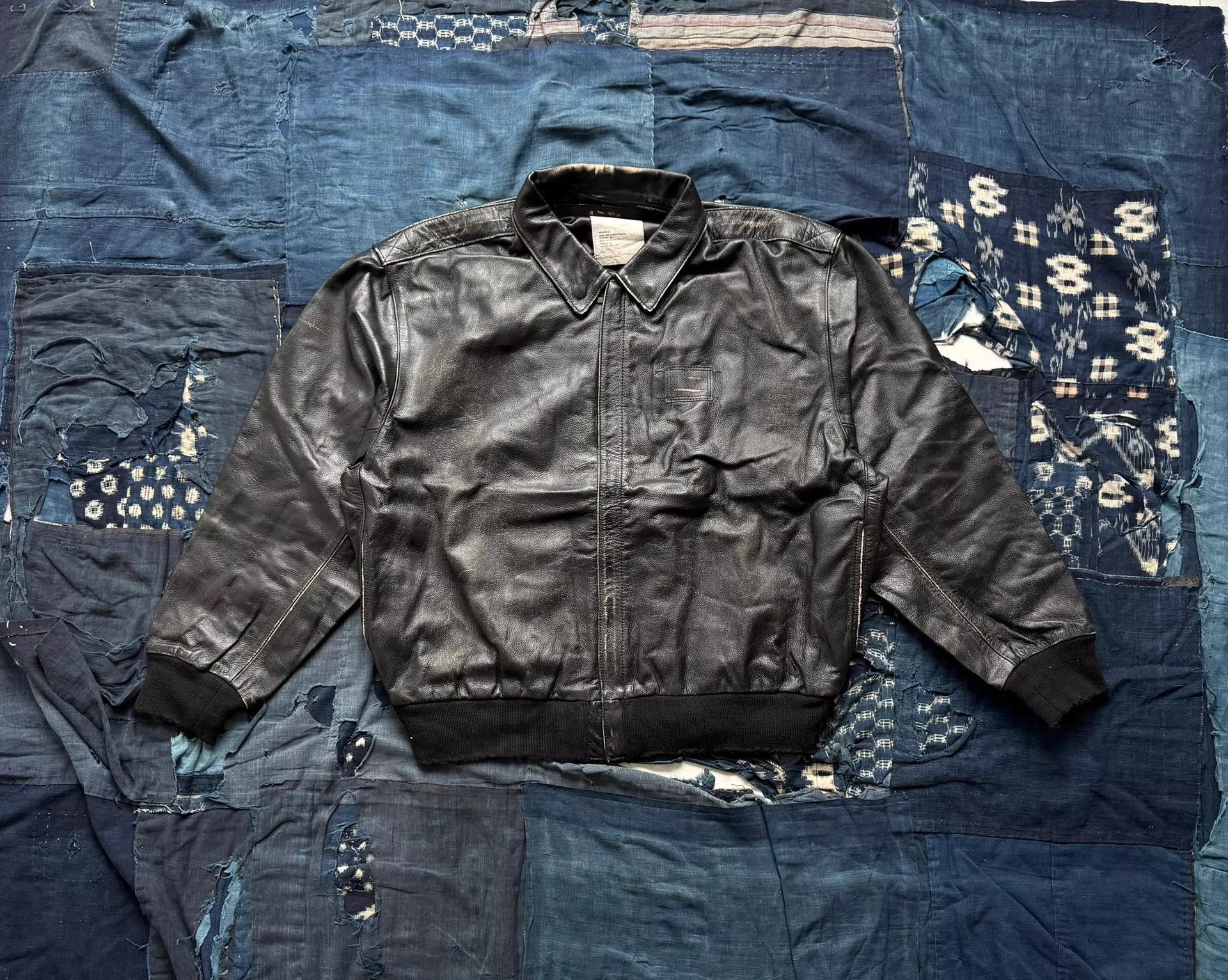 Madness MDNS A2 Cowhide Washed Distressed Aviator Jacket L Black Size US L / EU 52-54 / 3 - 1 Thumbnail