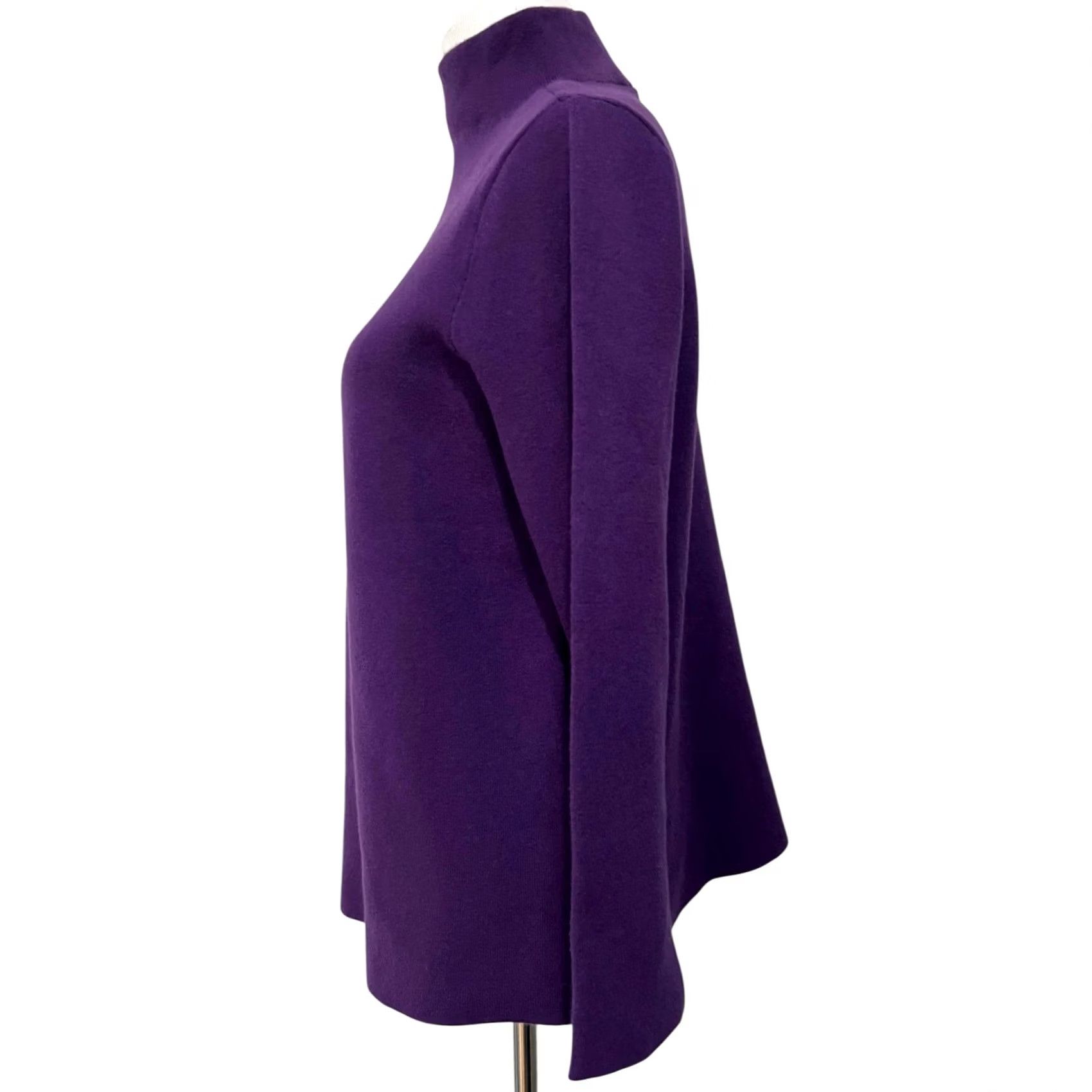 J. Jill VINTAGE J Jill Mock Neck Tunic Sweater Womens Petite M Purple Cotton Blend Cozy Soft Size M / US 6-8 / IT 42-44 - 5 Thumbnail