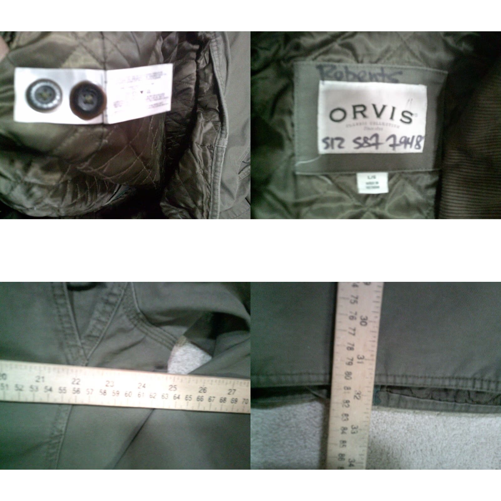Orvis VINTAGE Orvis Chore Coat Mens Large Green Quilted Barn Coat Field Jacket Size US L / EU 52-54 / 3 - 8 Thumbnail