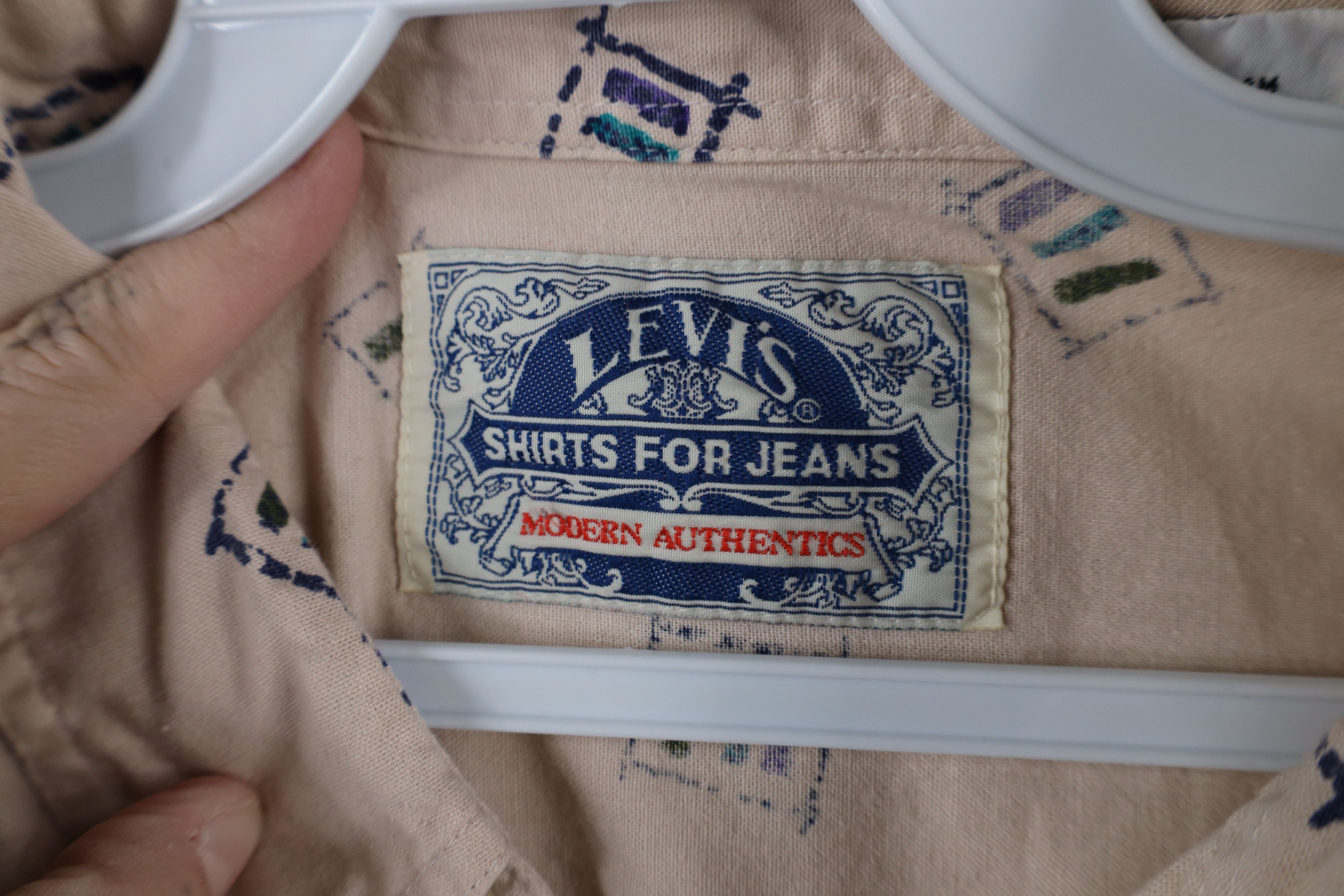 Levi's × Vintage Vintage 90s Levis Abstract Geometric Collared Button Shirt Size US XL / EU 56 / 4 - 8 Thumbnail
