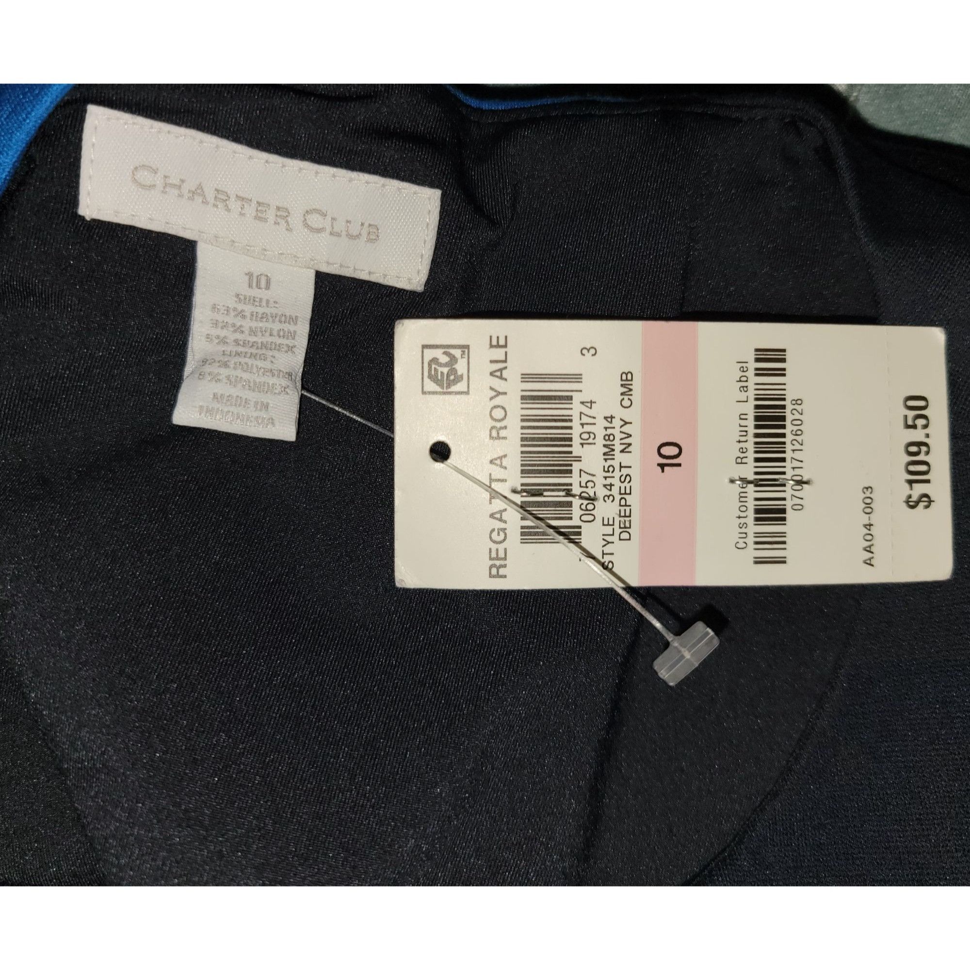 Charter Club Charter Club Sz 10 Regatta Royale Blue Color Block Sleeveles Size L / US 10 / IT 46 - 3 Thumbnail