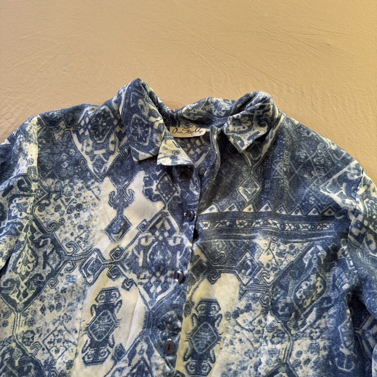 Other Vintage One Step Up Artisan Printed Resort Collar Shirt Size XL / US 12-14 / IT 48-50 - 5 Thumbnail