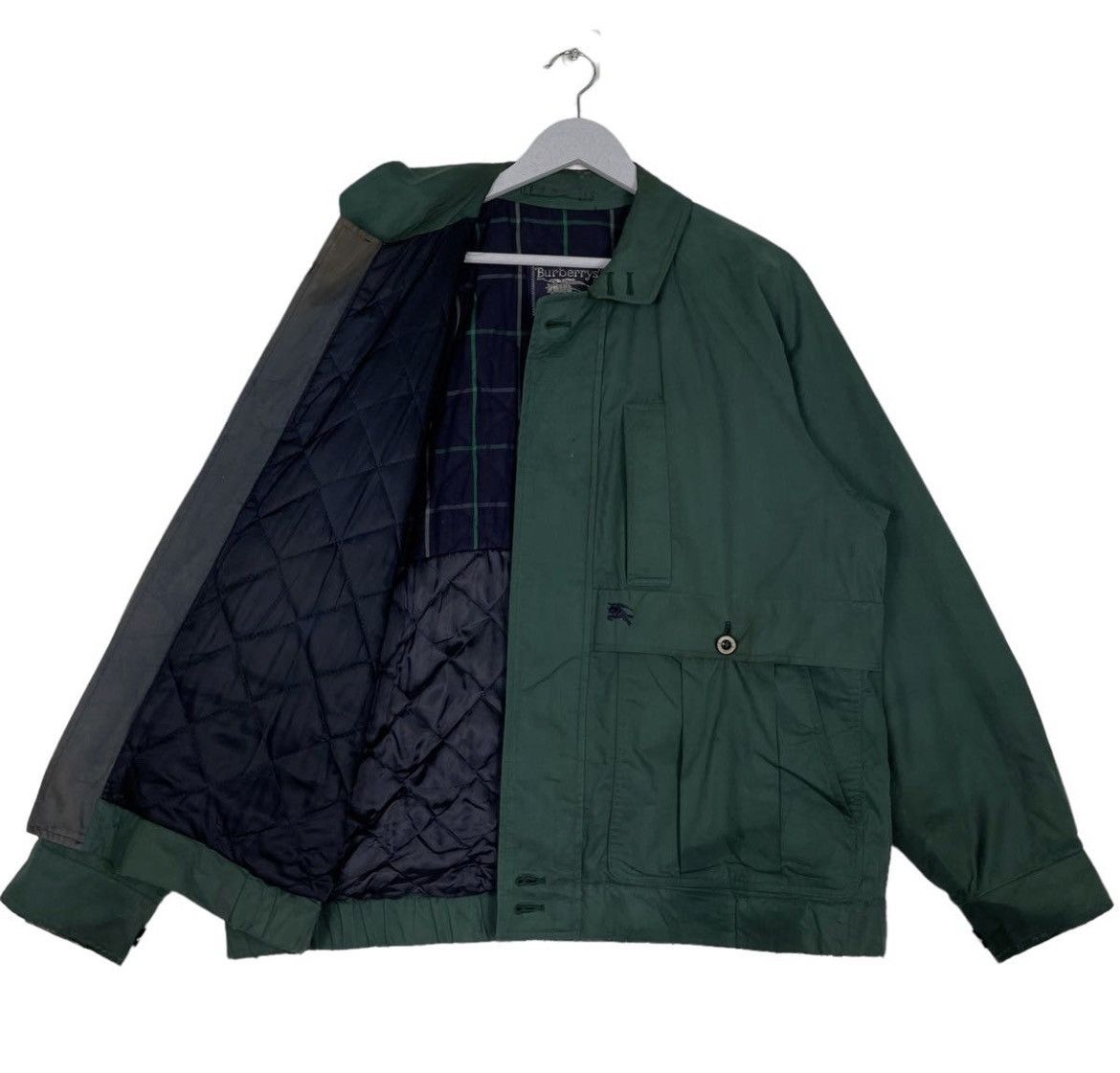 💥90s BURBERRYS PRORSUMS ENGLAND GREEN BOMBER JACKET