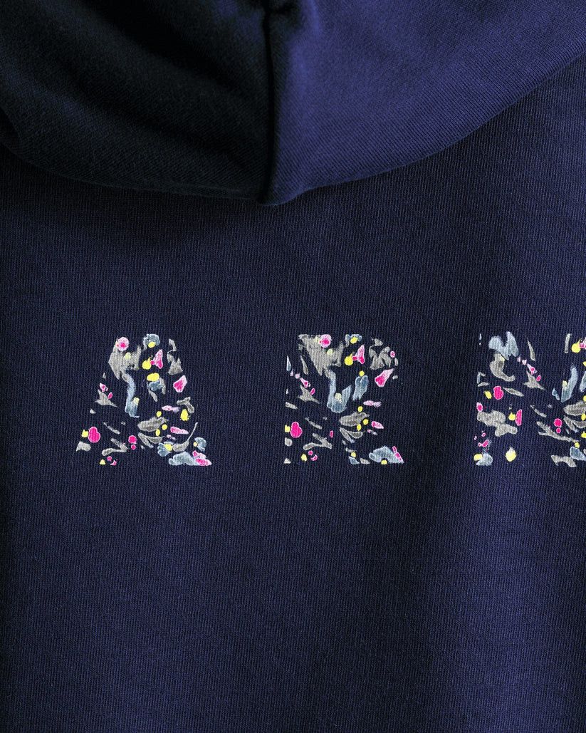 Marni o1w1db1em1224 Floral Logo Loopback Hoodie in Navy Size US M / EU 48-50 / 2 - 6 Thumbnail