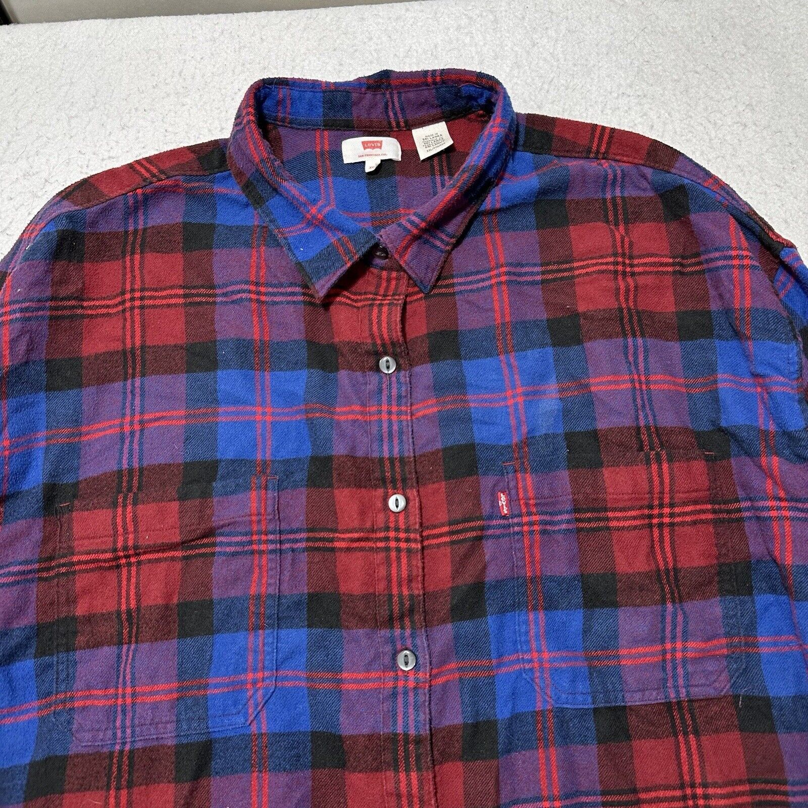 Levi's Levi's XXL Flannel Button Down Shirt Red Plaid Striped Size US XXL / EU 58 / 5 - 2 Thumbnail