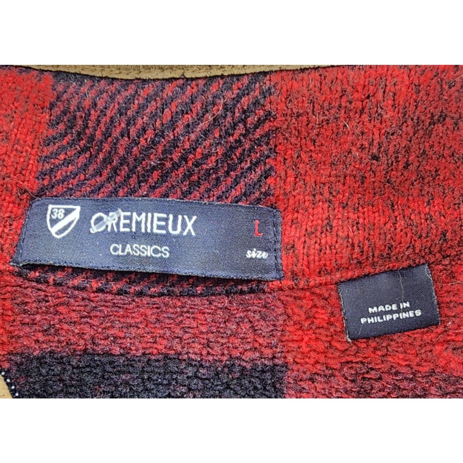 Cremieux Cremieux Sweater Mens Large Red Buffalo Plaid Quarter Zip Pullover Elbow Patch Size US L / EU 52-54 / 3 - 5 Thumbnail