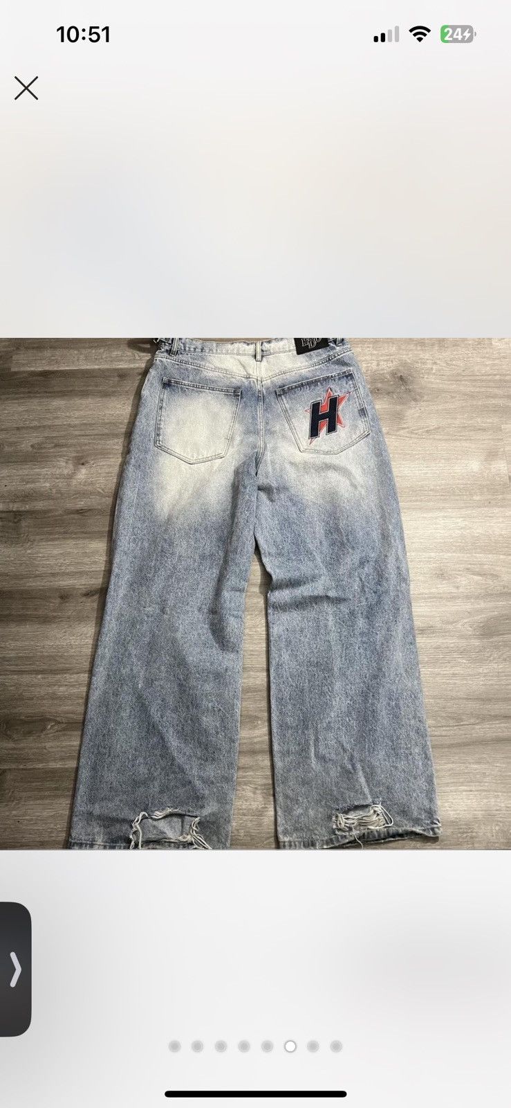 HMDD HMDD Crystal Baggy H Star Jeans Size US 38 / EU 54 - 5 Thumbnail