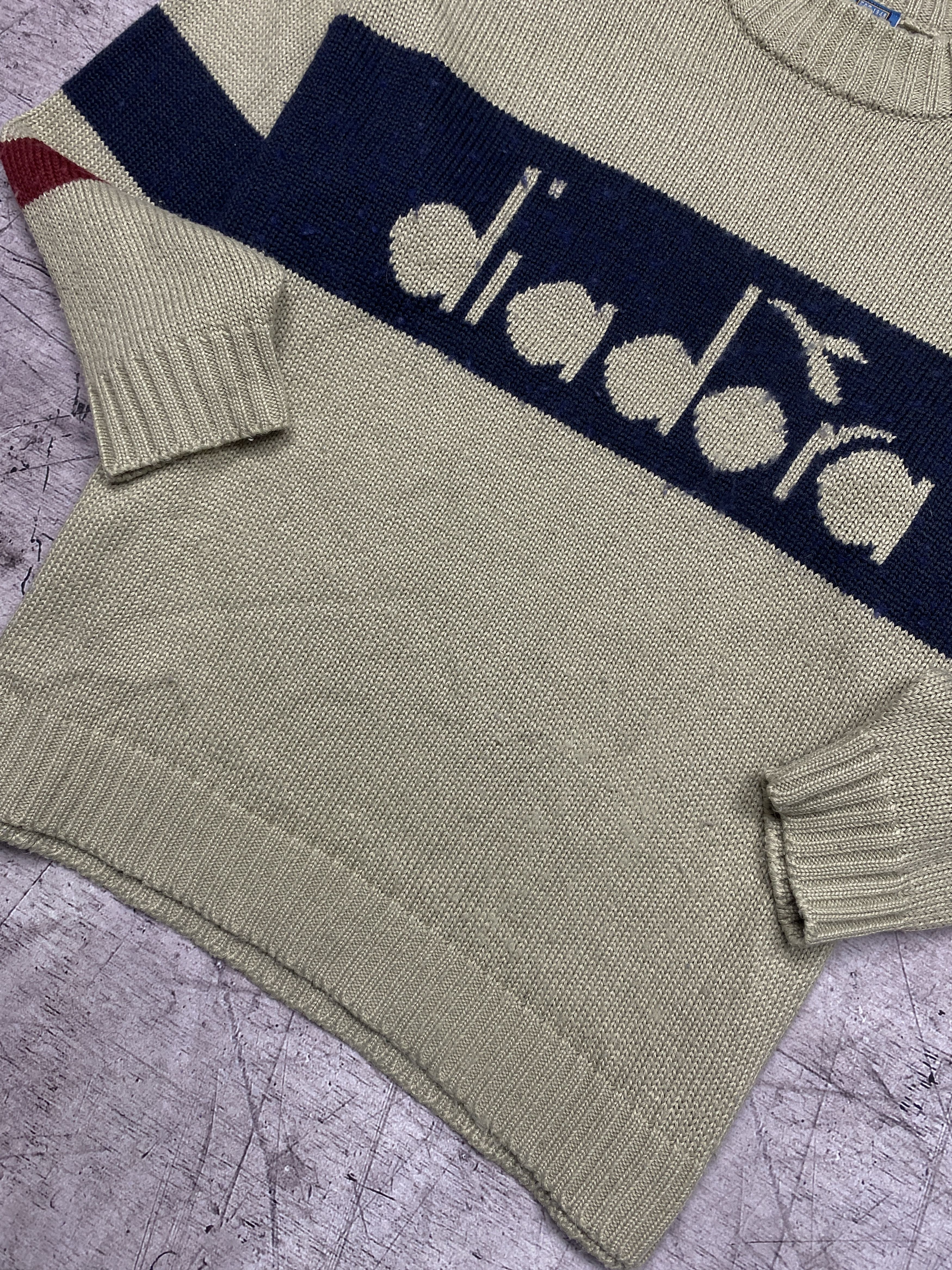 Diadora × Vintage Diadora Vintage Mens Crew Neck Knit Sweater Size US L / EU 52-54 / 3 - 3 Thumbnail