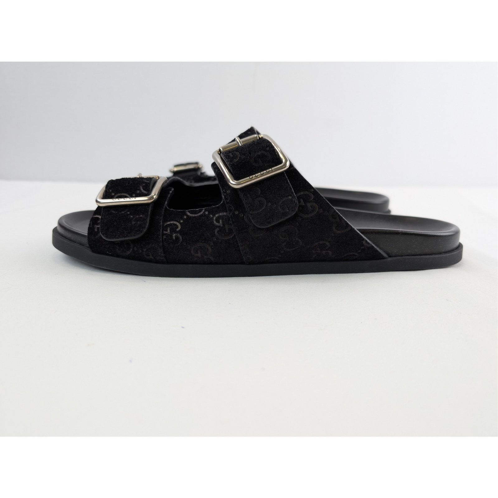 Gucci o1rshd1 GG Suede Slide Sandals in Black Size US 11.5 / EU 44-45 - 10 Thumbnail