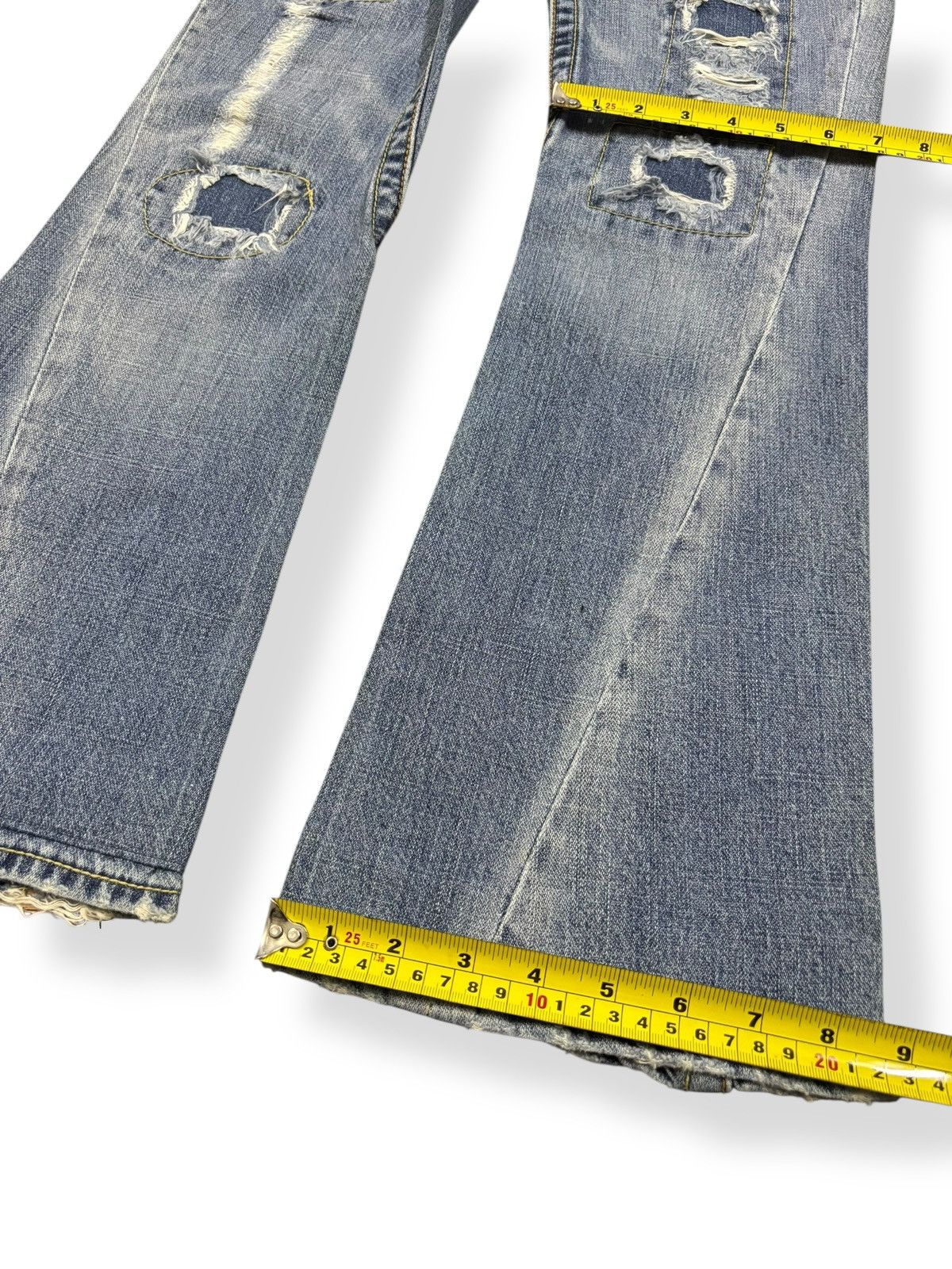 True Religion Vintage True Religion Joey Patchwork Distressed Flare Jeans Size US 28 / EU 44 - 15 Thumbnail