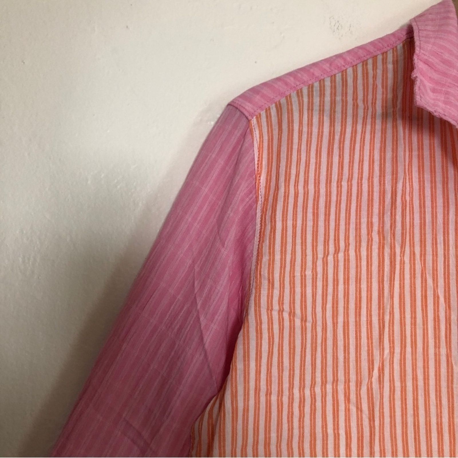 Other beachlunchlounge Pink Orange Striped Button Beach Blouse Top Size M / US 6-8 / IT 42-44 - 6 Thumbnail