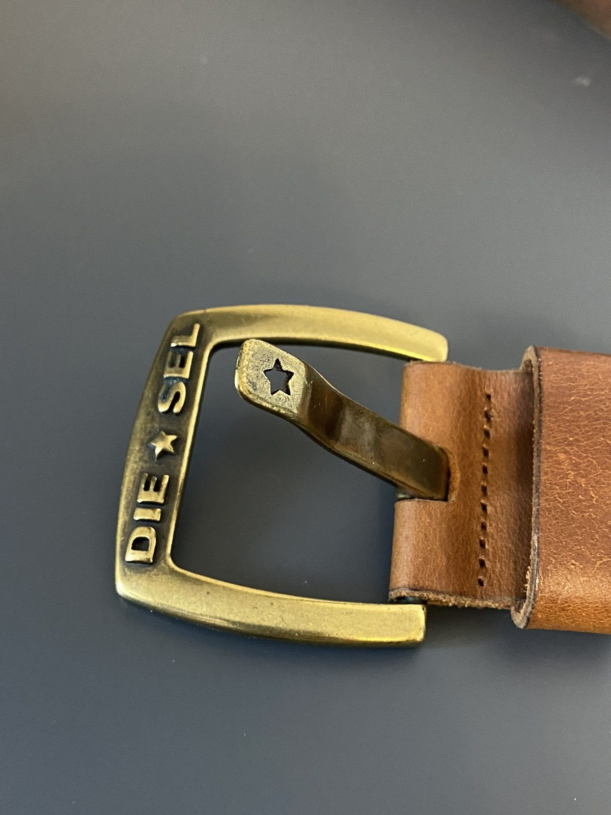 Diesel 🔥 VINTAGE 2000s DIESEL Y2K RARE RETRO BROWN LEATHER BELT🔥 Size ONE SIZE - 3 Thumbnail
