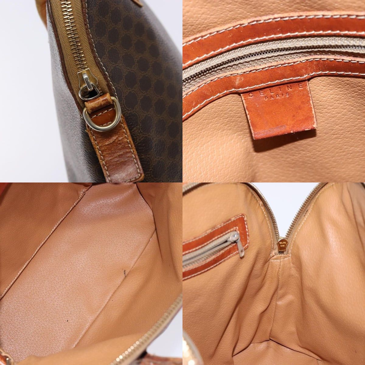 Celine CELINE Macadam Canvas Hand Bag Pvc Leather Brown Gold Size ONE SIZE - 11 Thumbnail