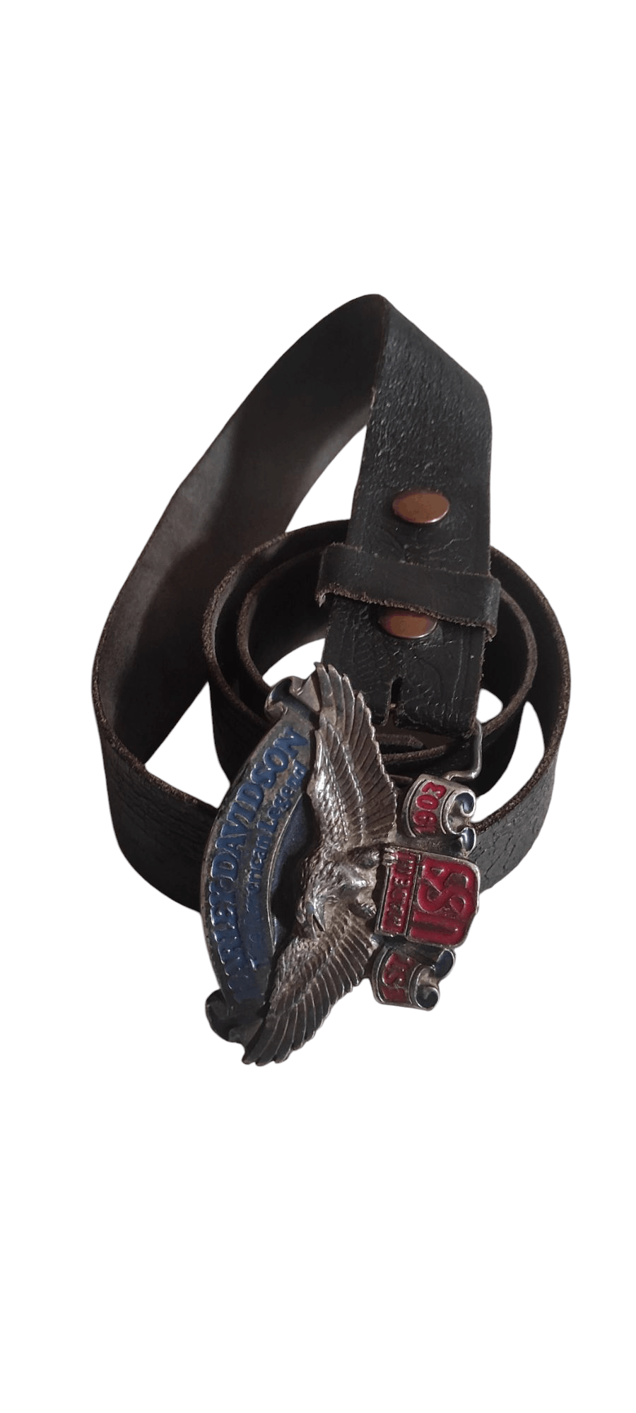 Harley Davidson × Leather Harley Davidson Leather Motor Belt Bald Eagle Made Italy Size ONE SIZE - 6 Thumbnail