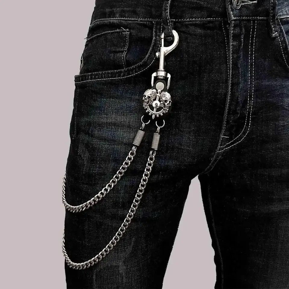 Other Skull tow Lines Biker Punk Rocker Pant Keychain Wallet Chain Size ONE SIZE - 1 Thumbnail