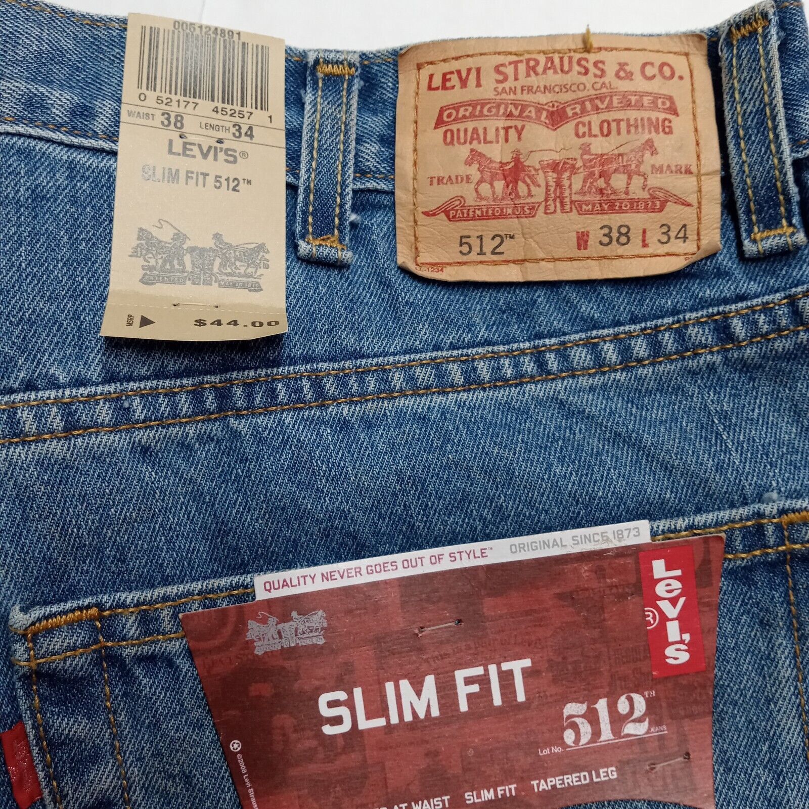 Levi's Levi's 512 Men's Blue Slim Tapered Fit Jeans Size 38x34 NWT Size US 38 / EU 54 - 2 Thumbnail