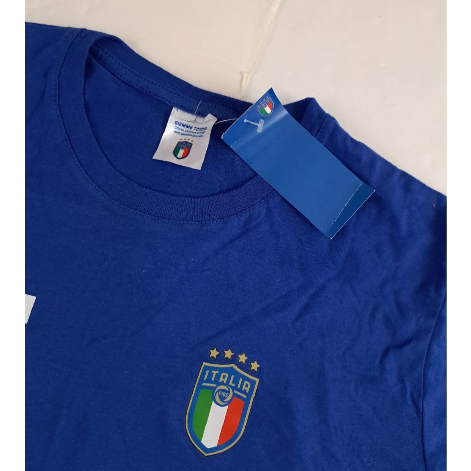 Vintage VINTAGE Italia Soccer blue printed NWT T-Shirt size L Giemme Torino Shirt Unisex Adults Size US L / EU 52-54 / 3 - 3 Thumbnail