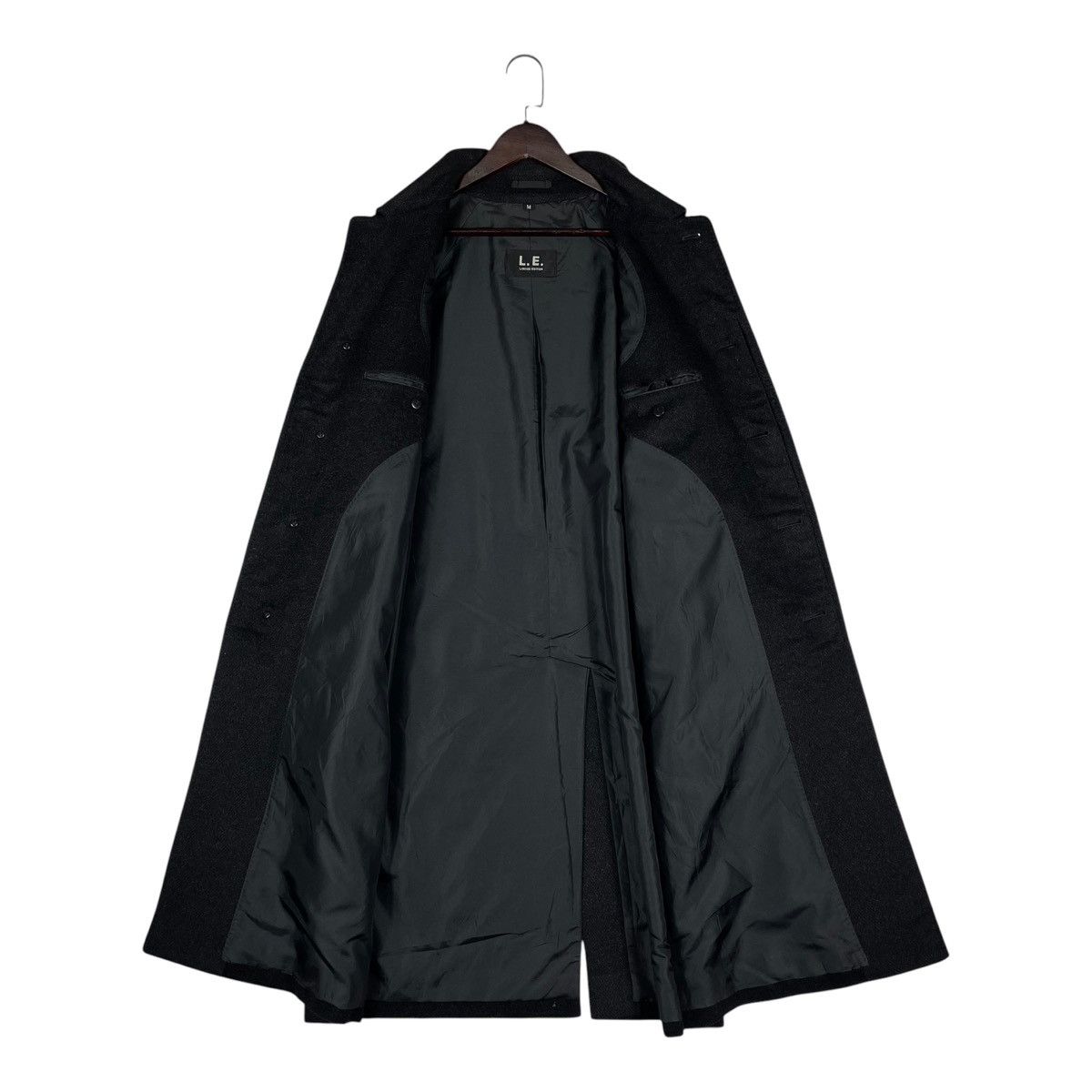 Japanese Brand Vintage L.E. Limited Edition 100% Cashmere Overcoat Black Size US L / EU 52-54 / 3 - 6 Thumbnail