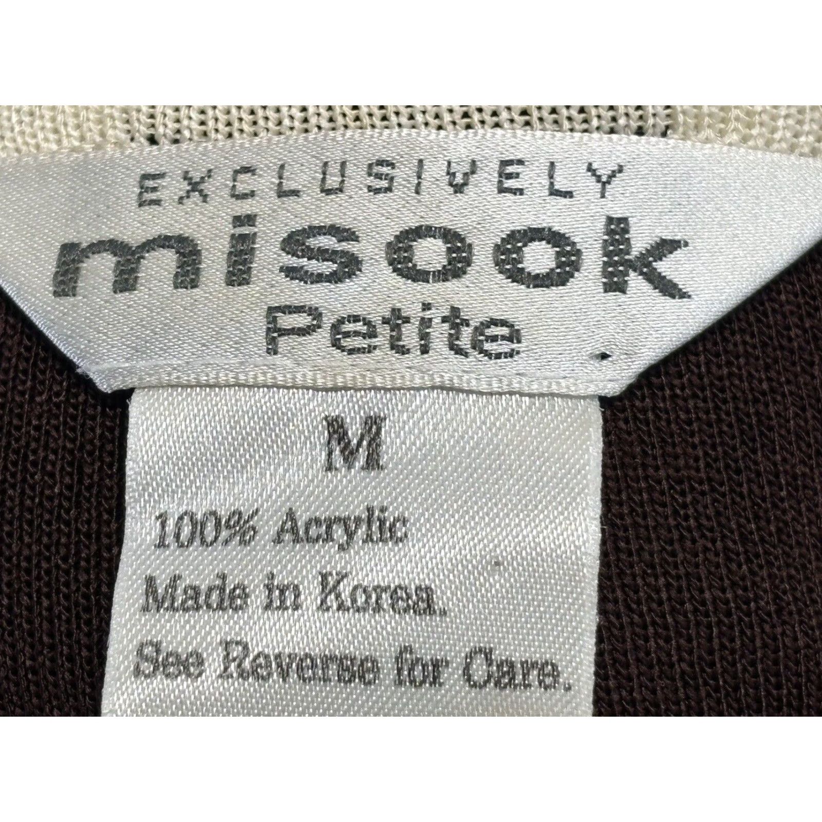 Vintage VINTAGE Exclusively Misook Sweater Petites Medium PM Brown Fine Knit Mock Neck Long Sleeve Womens Size M / US 6-8 / IT 42-44 - 6 Thumbnail