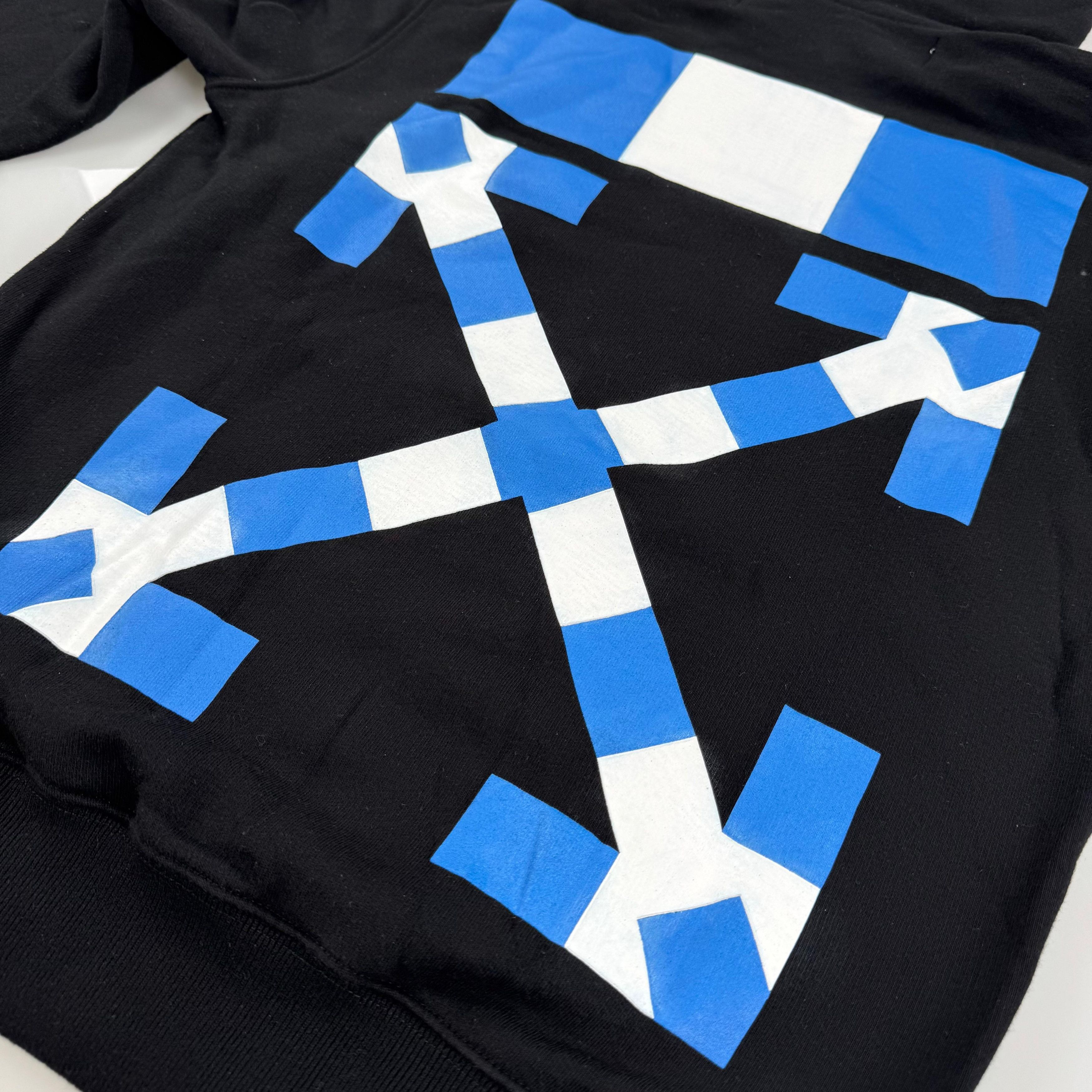 Off-White Black and Blue Checkered Arrows Logo Hoodie Size US XS / EU 42 / 0 - 4 Thumbnail