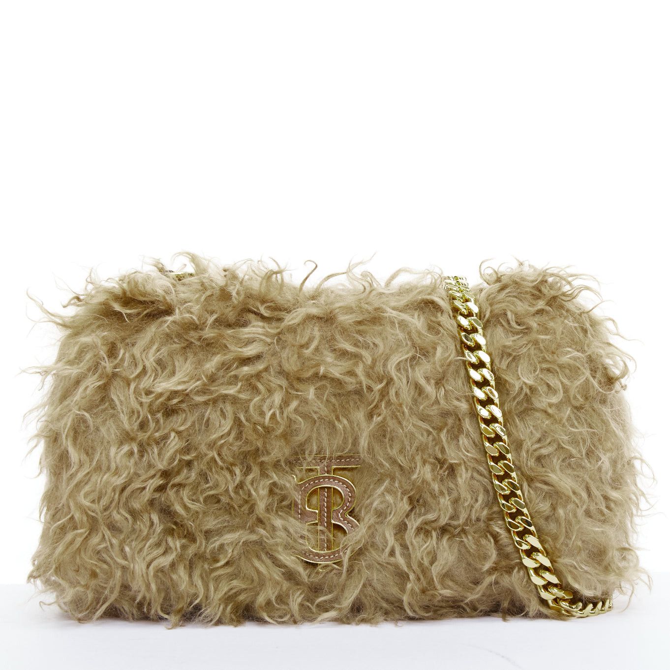 Burberry BURBERRY Lola Mohair Limited Edition lamb shearling gold TB crossbody bag Size ONE SIZE - 1 Thumbnail