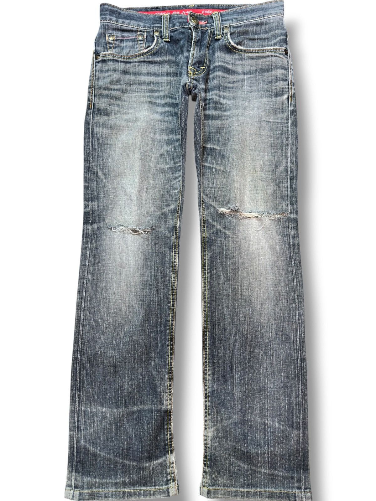 Edwin Vintage Edwin Edge Of Blue Jeans Faded Ripped Denim Size US 30 / EU 46 - 1 Thumbnail