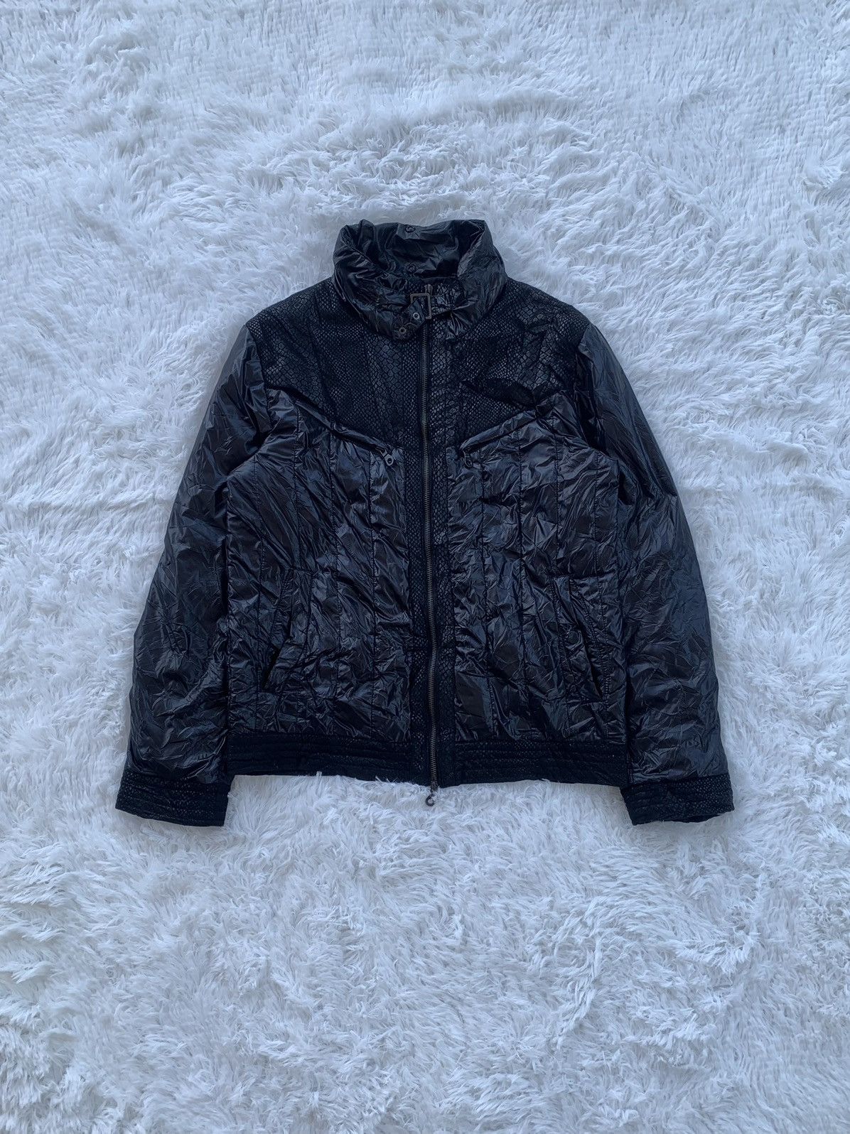 Japanese Brand Pythons Pattern Buckle Neck Puffer Jacket Size US M / EU 48-50 / 2 - 1 Thumbnail