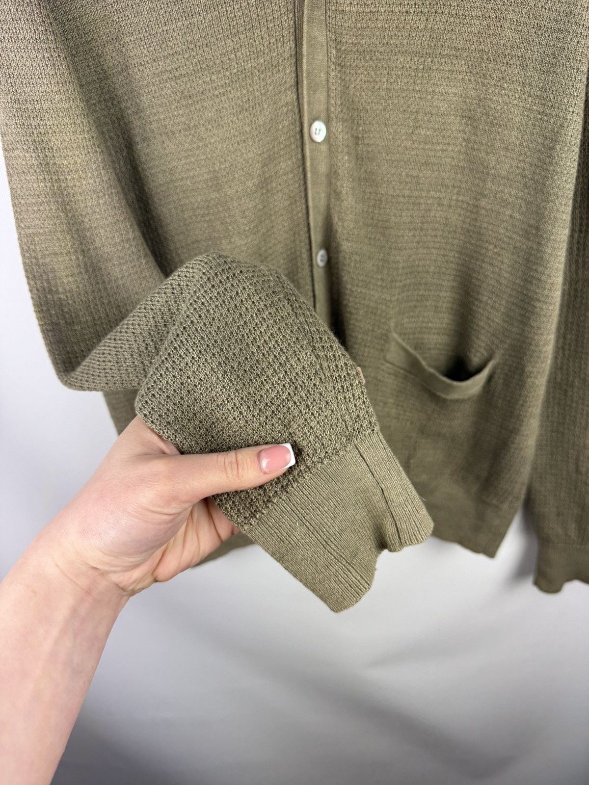 Suitsupply Suitsupply Men’s Linen Button Front Knitted Cardigan Sweater Size US XL / EU 56 / 4 - 10 Thumbnail