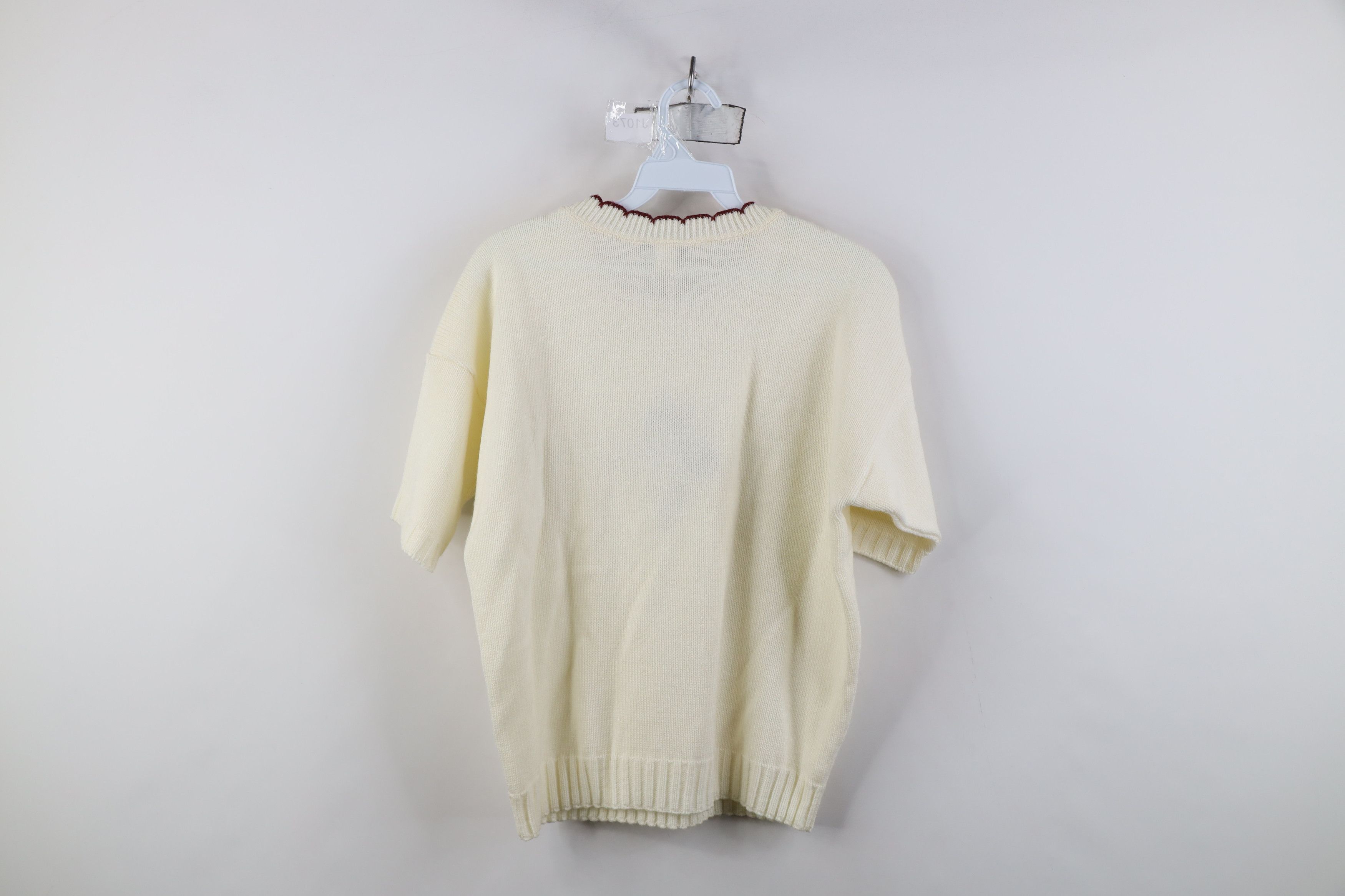 Vintage Vintage 70s Streetwear Knit Short Sleeve Sweater Cream USA Size M / US 6-8 / IT 42-44 - 10 Thumbnail