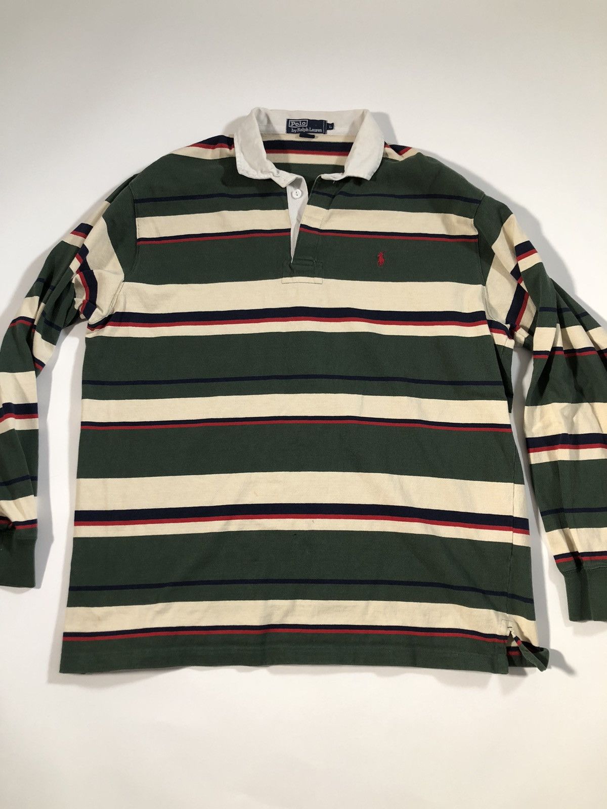 Polo Ralph Lauren × Ralph Lauren × Vintage Vintage Striped Polo Long Sleeve Size US L / EU 52-54 / 3 - 1 Thumbnail