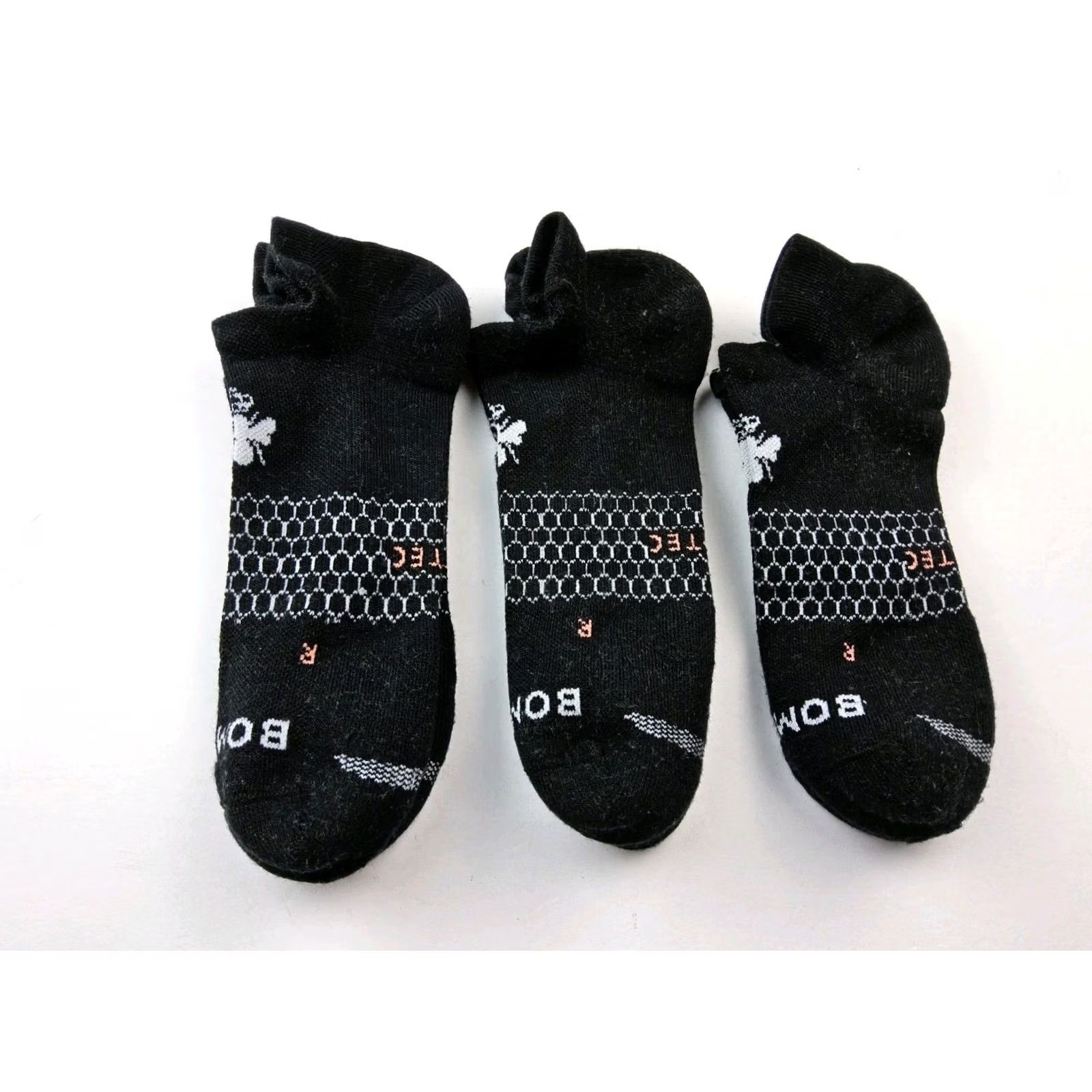 Vintage Bombas Hex Tec Athletic Socks Lot Of 3 Pairs Size L Unisex Adults Black Low Cut Socks Mens Womens Size ONE SIZE - 2 Thumbnail