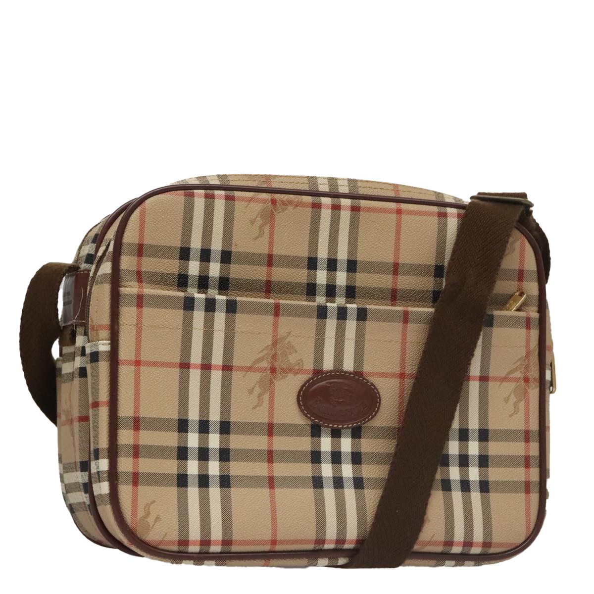 Burberry Nova Check Beige Canvas Shoulder Bag (Pre-Owned) Size ONE SIZE - 1 Thumbnail