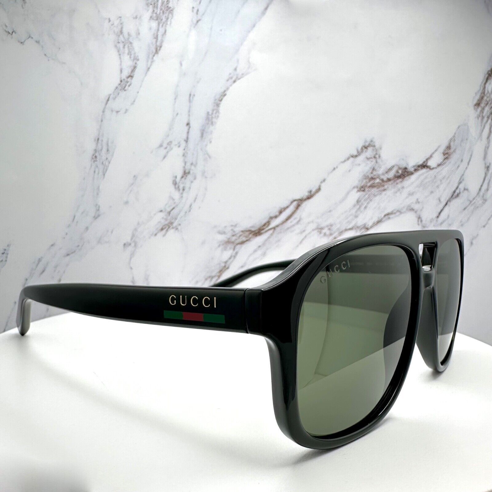 Gucci New GUCCI Sunglasses 2025 Release Black Aviator Gold Logo Size ONE SIZE - 22 Thumbnail