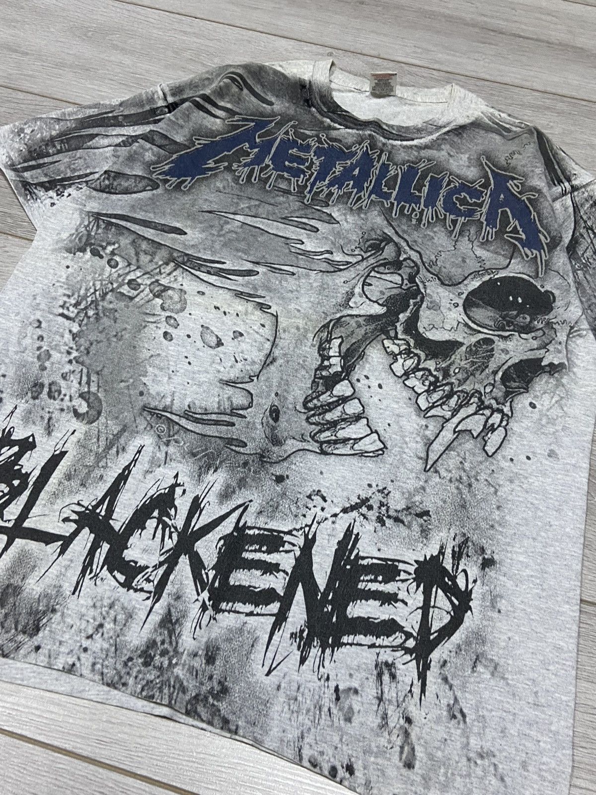 Metallica Metallica skull ☠️ blackened vintage over print t-shirt Size US L / EU 52-54 / 3 - 5 Thumbnail