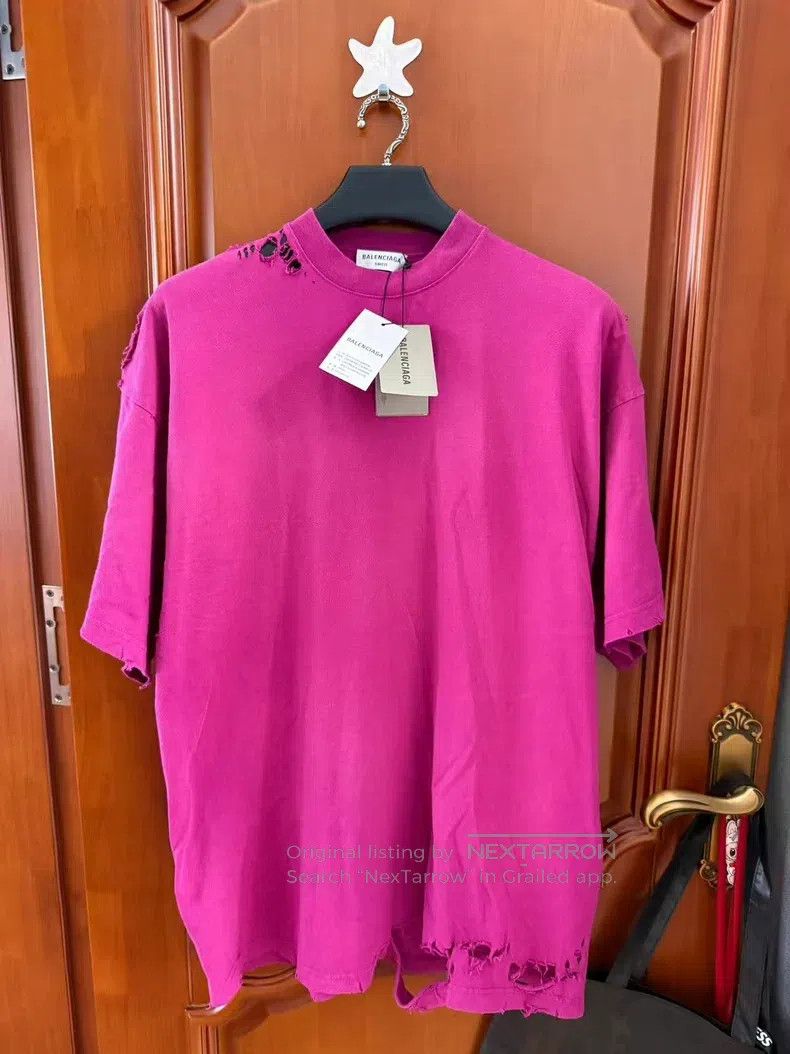 Balenciaga Balenciaga Back Logo Short Sleeve T-Shirt Purple Size US M / EU 48-50 / 2 - 1 Thumbnail