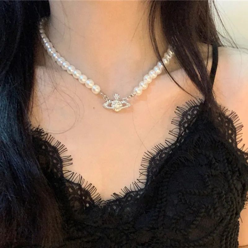 Vintage Saturn Pearl Necklace Size ONE SIZE - 4 Thumbnail