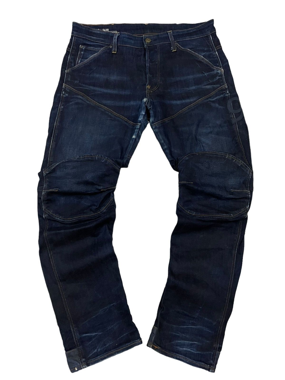 G-Star Vintage G Star Raw Double Knee Denim Pad Biker Pants Jeans Size US 33 - 4 Thumbnail