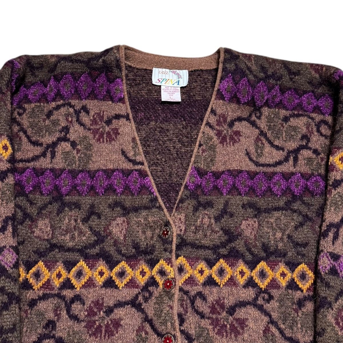 Other Via Spina Italy Multicolor Cardigan Sweater Women’s Large Size L / US 10 / IT 46 - 2 Thumbnail