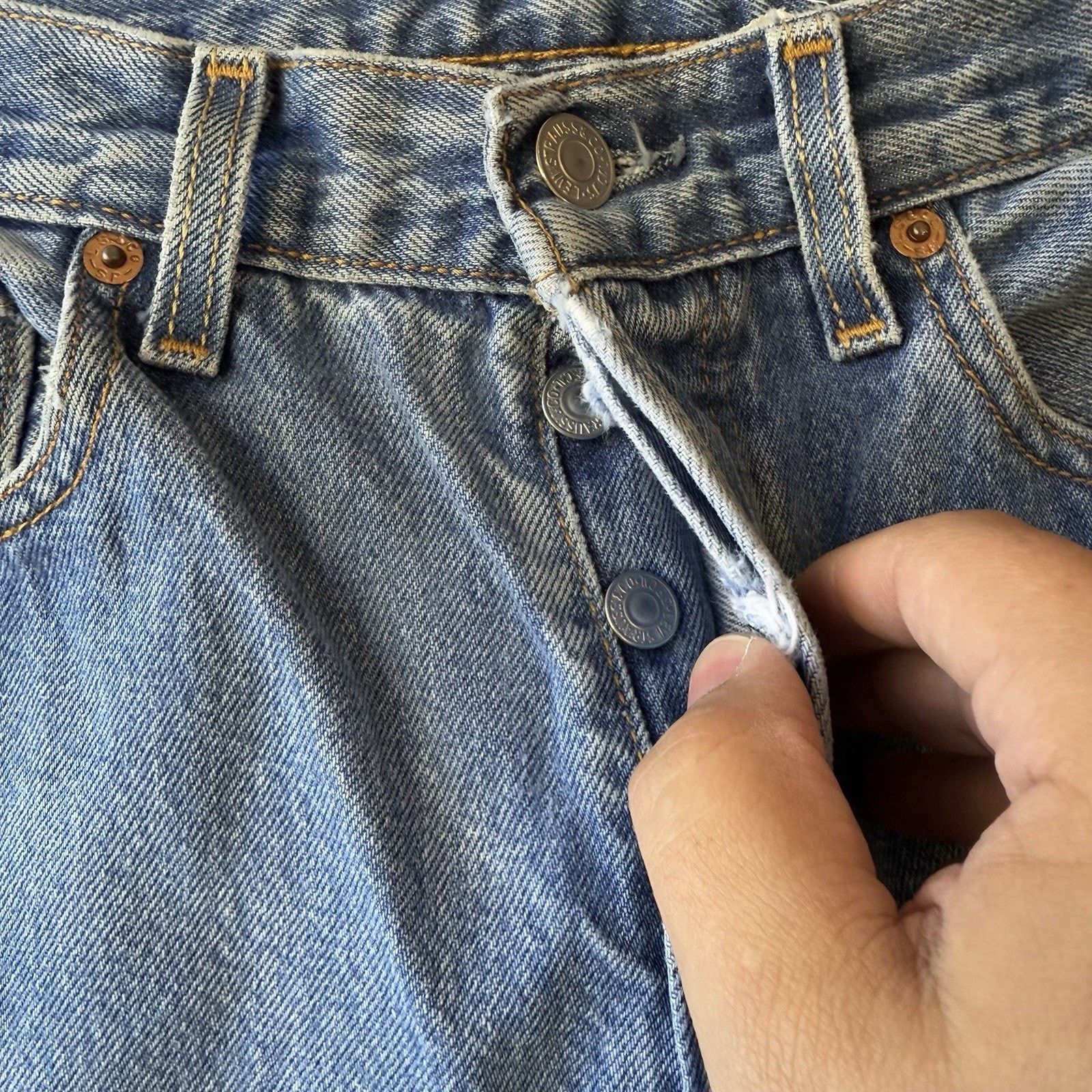 Levi's × Vintage Vintage Levis 501 Jeans 29 Blue Faded Straight Leg Denim Size US 29 - 6 Thumbnail