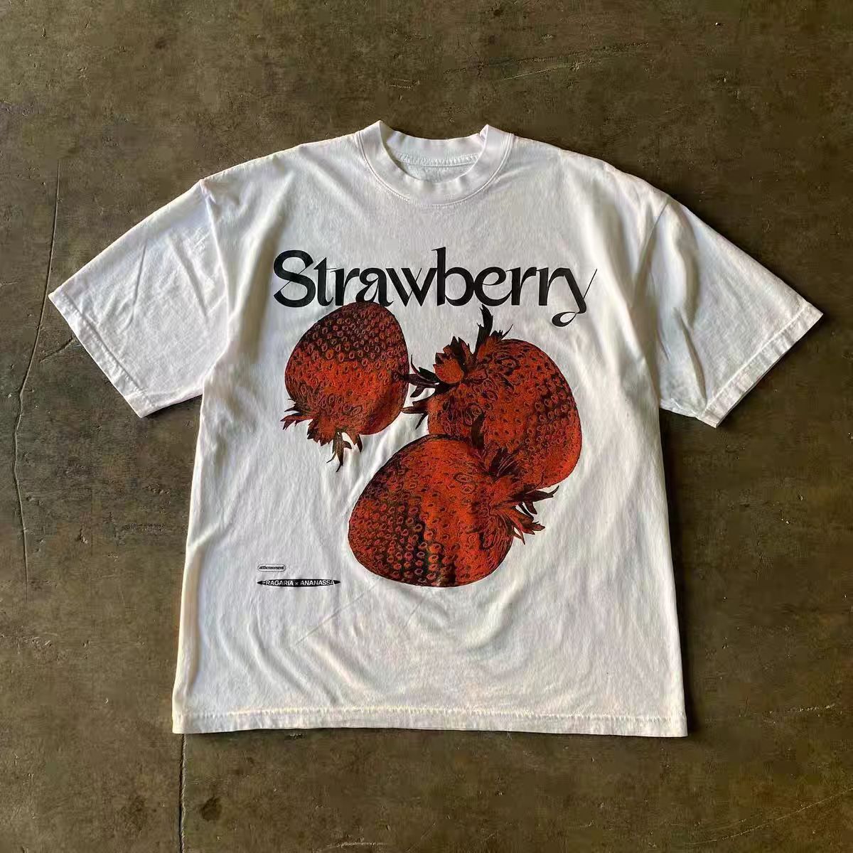 Vintage Strawberry pattern loose vintage cotton t-shirt Size US M / EU 48-50 / 2 - 1 Thumbnail